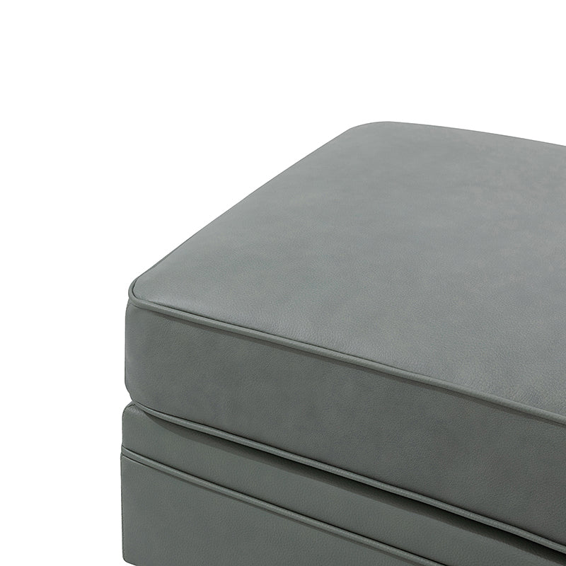 Basilio Modern Genuine Leather Storage Ottoman Bench - Living Room Footrest, Coffee Table & Extra Seating - Perfect for Home, Office & Bedroom