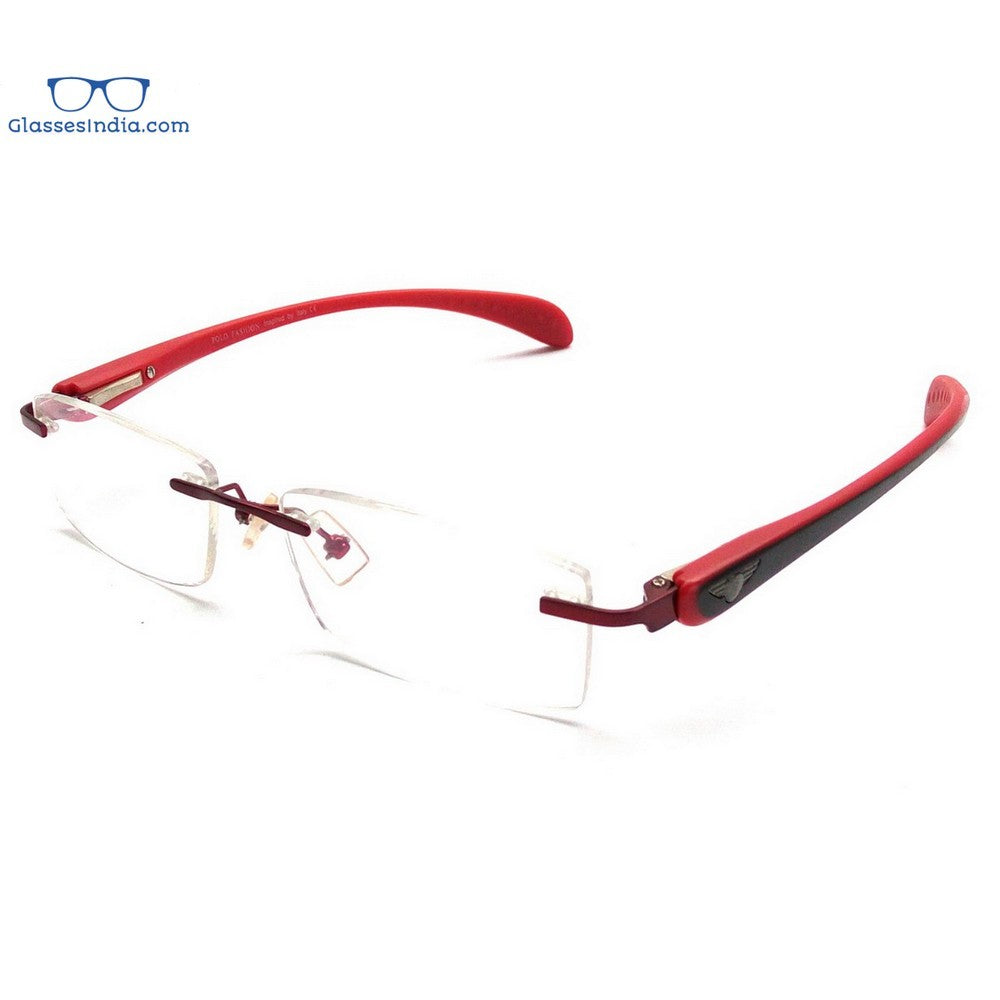 Blue Light Blocking Computer Glasses - Red Rimless PF2257RD for Eye Strain Relief | Gaming, Office Work & Screen Time Protection