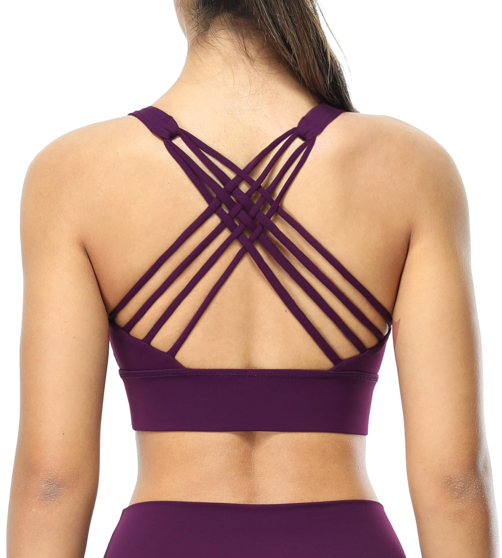 ICY ZONE Women's Sports Bras - Padded Strappy Workout Tops for Yoga, Running & Gym | High Support Activewear for Fitness & Daily Wear