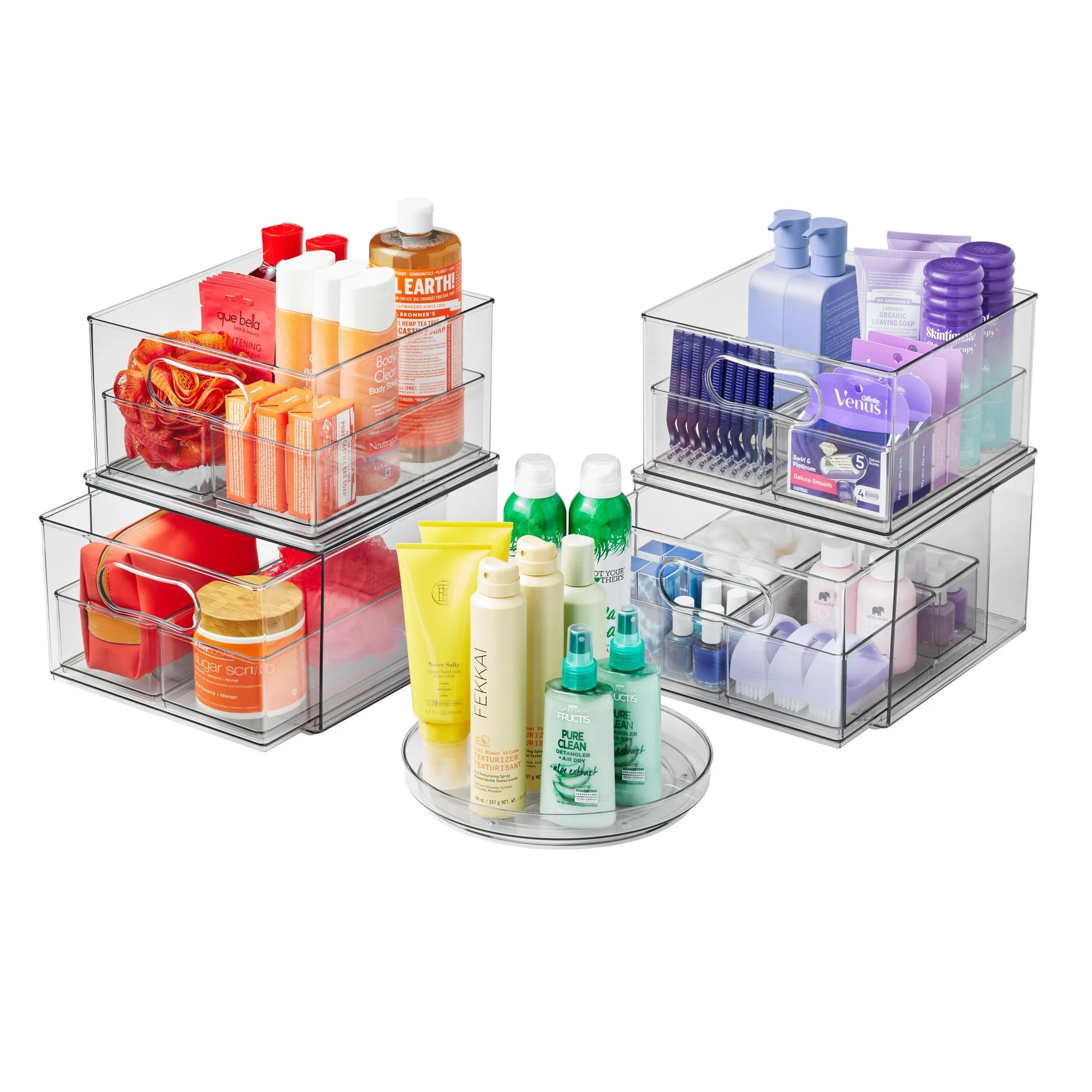 The Home Edit 17-Piece Bathroom Organization Set - Space Saving Storage Solutions for Showers, Sinks & Vanities | Perfect for Small Bathrooms & Apartment Living