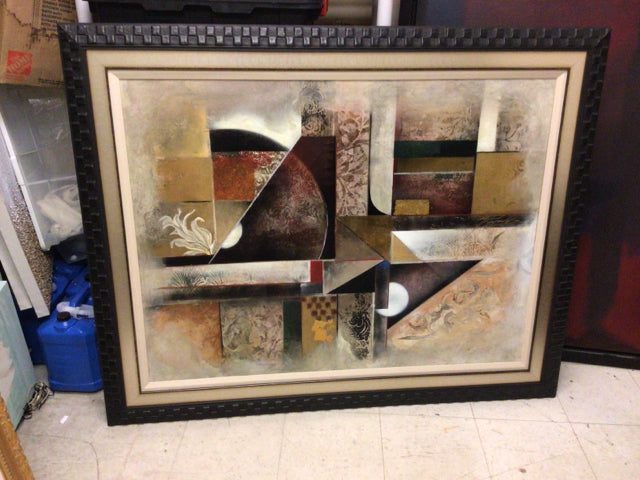 58x46.5 Inch Brown Tones Abstract Oil Painting on Canvas - Handmade Wall Art for Living Room, Bedroom & Office Decor