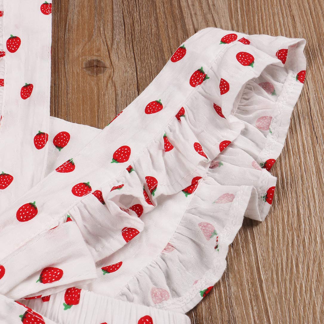 Pineapple Print Cotton Linen Baby Girl Romper with Ruffles & Headband - Newborn Toddler Summer Outfit for Beach, Photo Shoots & Casual Wear