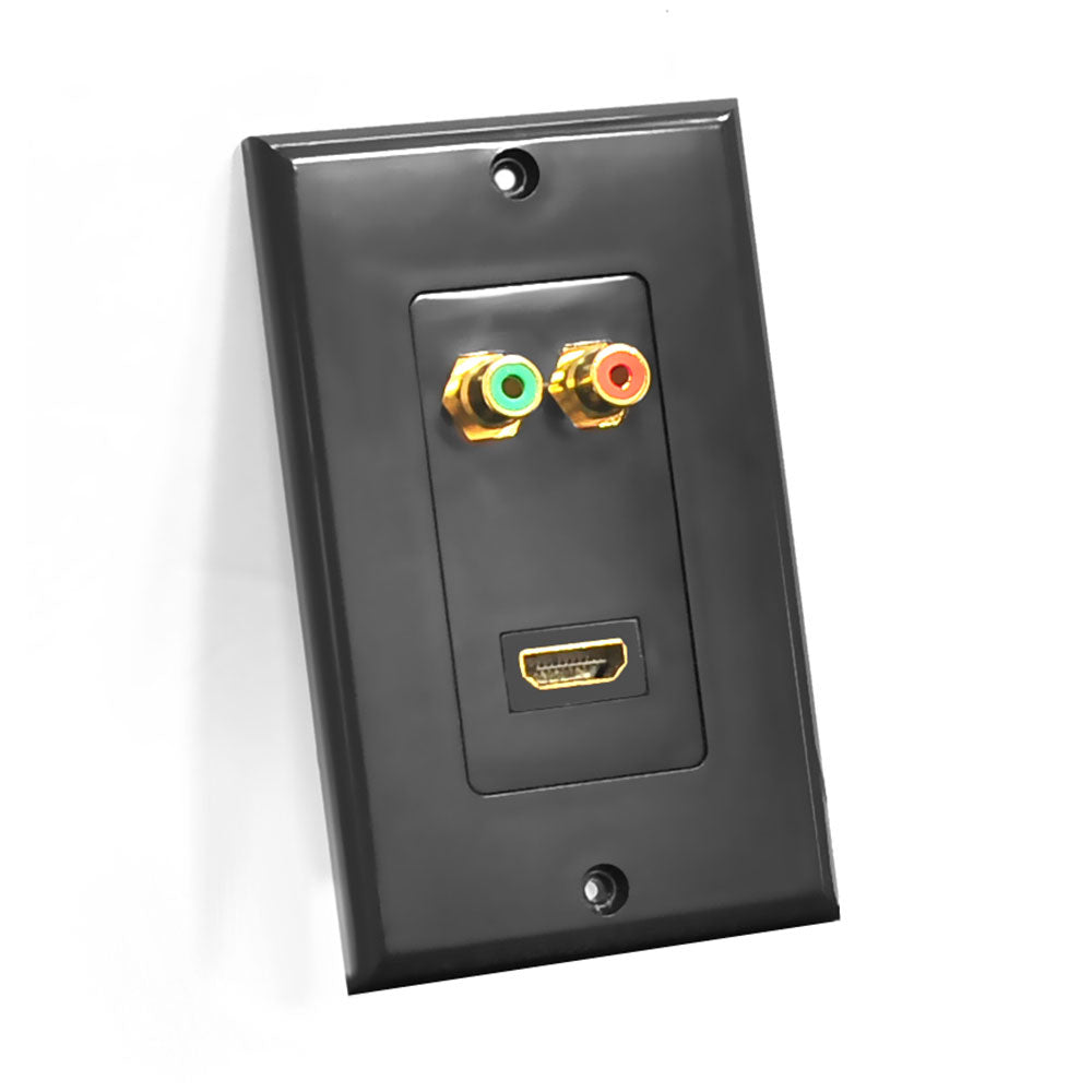 HDMI & Stereo RCA Audio Wall Plate - Dual Input/Output Wall Plate for Home Theater & Audio Systems - Perfect for Living Room, Bedroom, or Office Setup