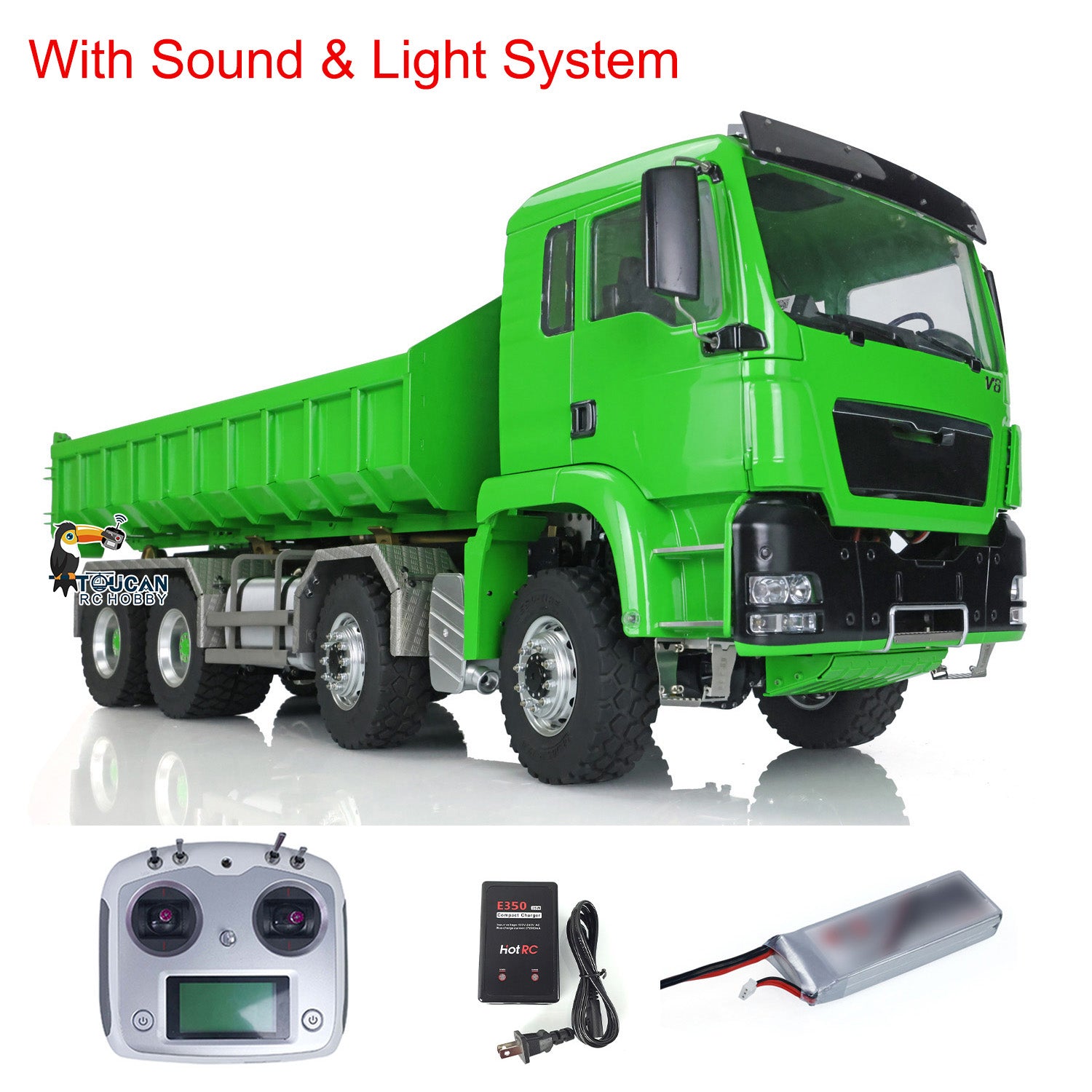 1/14 Scale LESU Hydraulic RC Dump Truck - 8x8 Metal Construction, Ready-to-Run (RTR) Remote Control Construction Vehicle for Kids & Adults - Perfect for Construction Site Play, Off-Road Adventures & RC Hobby Enthusiasts