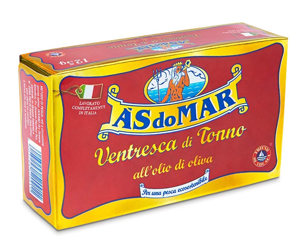 Premium As do Mar Yellowfin Tuna Ventresca in Pure Olive Oil - 10 Pack (4.4 oz Cans) | Wild Caught, Hand Selected Toro of Tuna | 100% Natural Italian Import | Perfect for Salads, Pasta & Gourmet Recipes