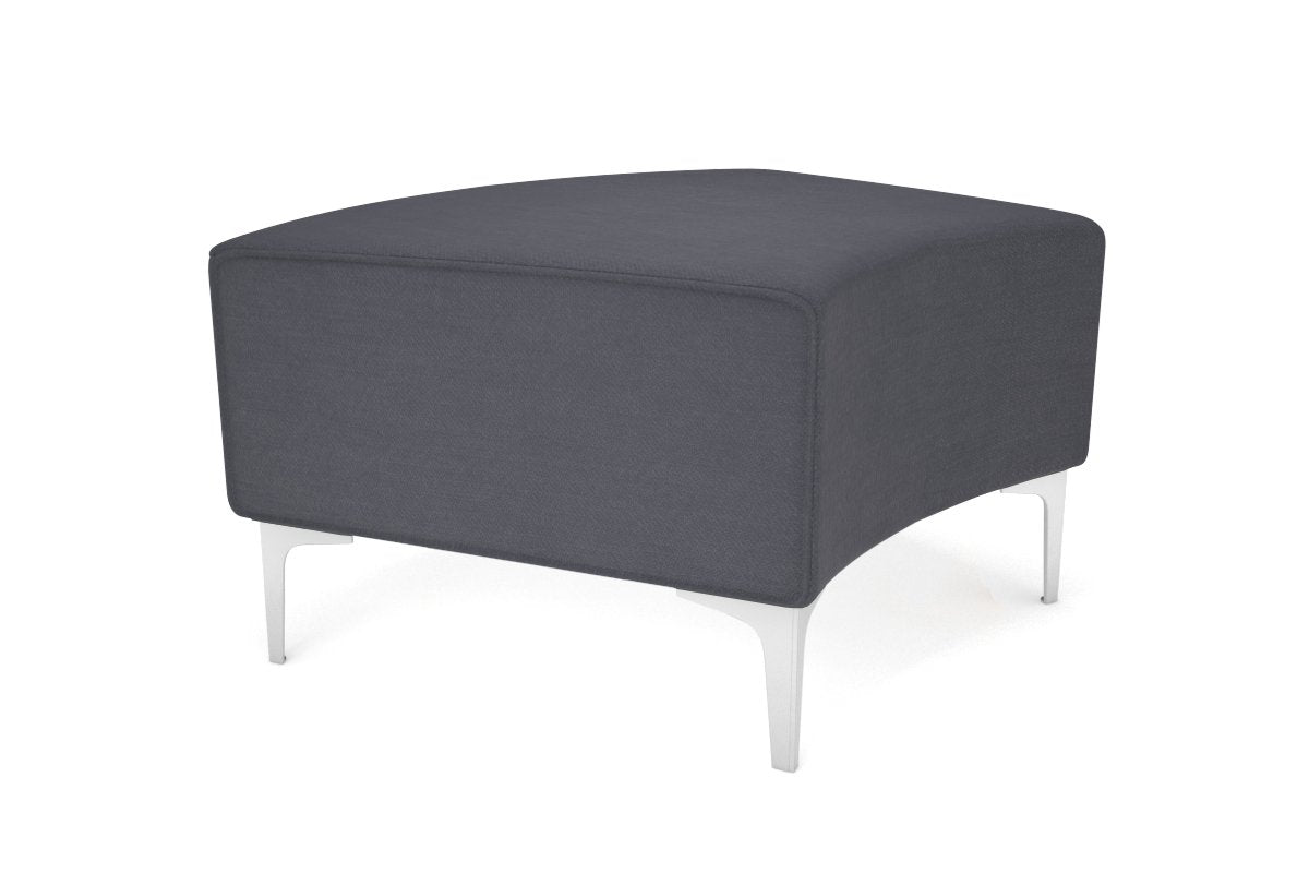 Mondo Ottoman Curve Lounge - Modern Round Storage Footrest Pouf with Removable Cover - Perfect for Living Room, Bedroom, and Office Decor