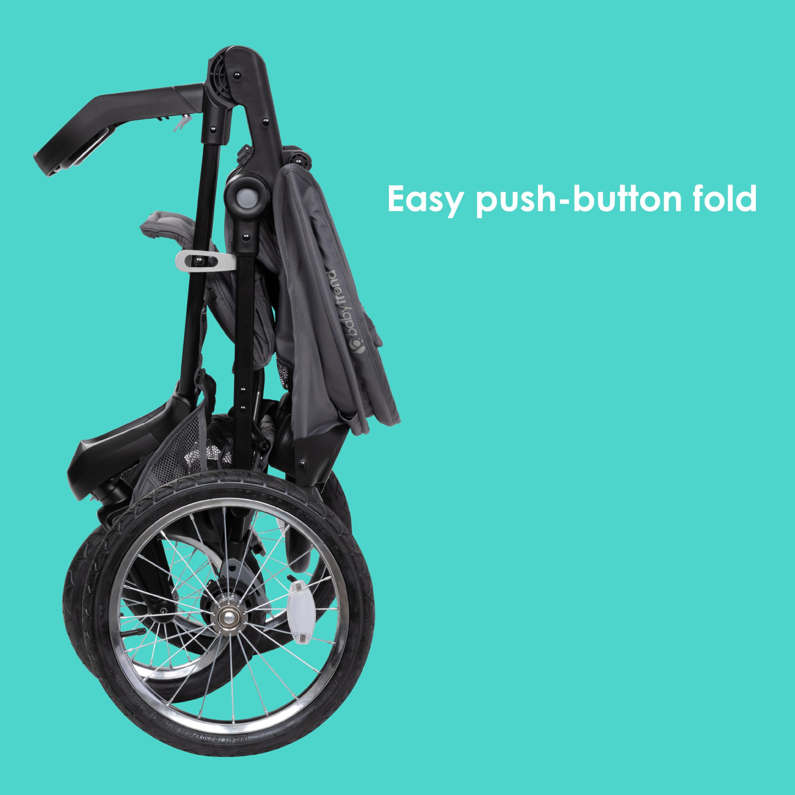 Baby Trend Journey Jogging Stroller - Lightweight All-Terrain Stroller for Running & Walking, Adjustable Canopy & Suspension, Stellar Grey | Perfect for Active Parents & Outdoor Adventures with Baby
