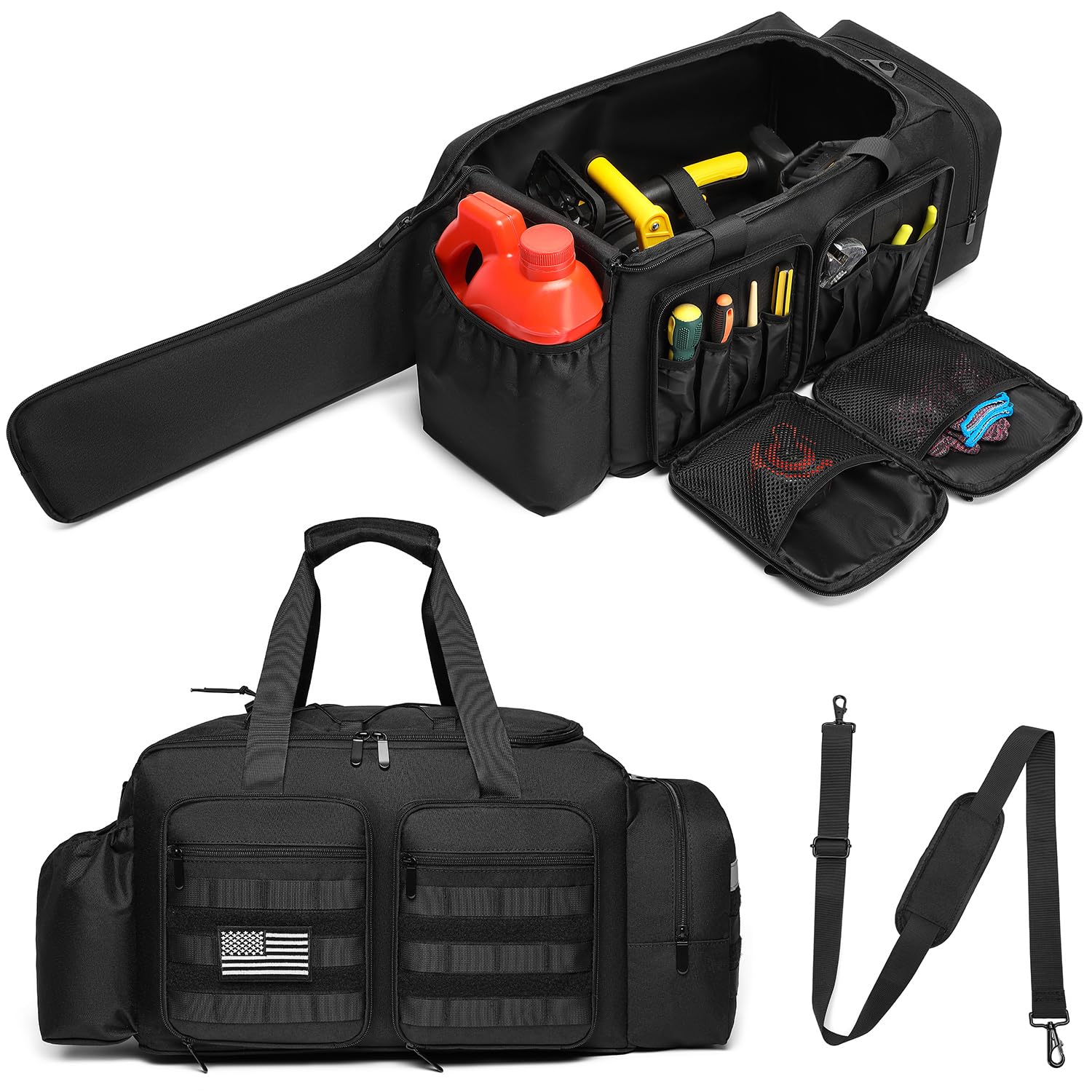 Tactical Waterproof Chainsaw Carrying Case for EGO, Dewalt, Greenworks 14-18 Inch Power Chainsaws & Accessories - Durable Storage Bag (Black) | Perfect for Outdoor Work, Landscaping & Chainsaw Transport