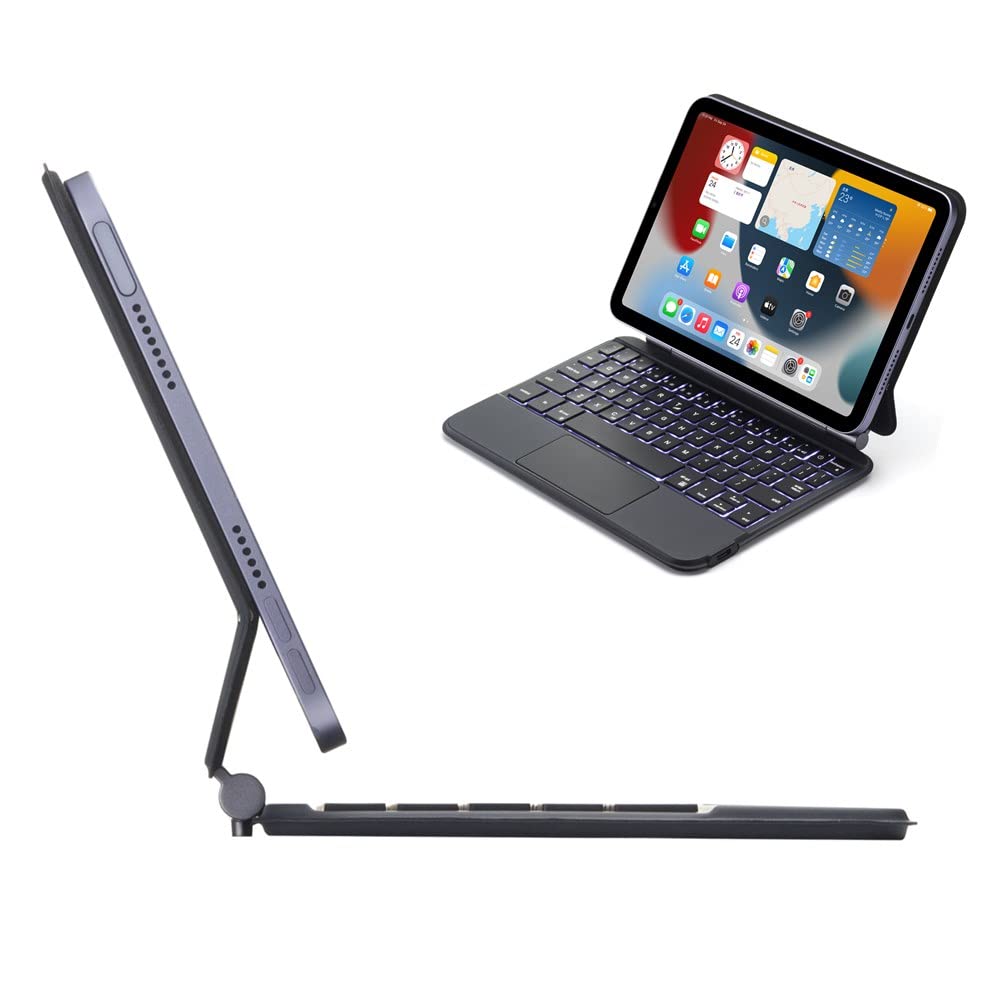 Magnetic Keyboard Case for iPad Mini 7 A17 Pro & iPad Mini 6th Gen - Backlit Keys, Multi-Touch Trackpad, Floating Cantilever Stand | Perfect for Work, Study & Travel (Black)