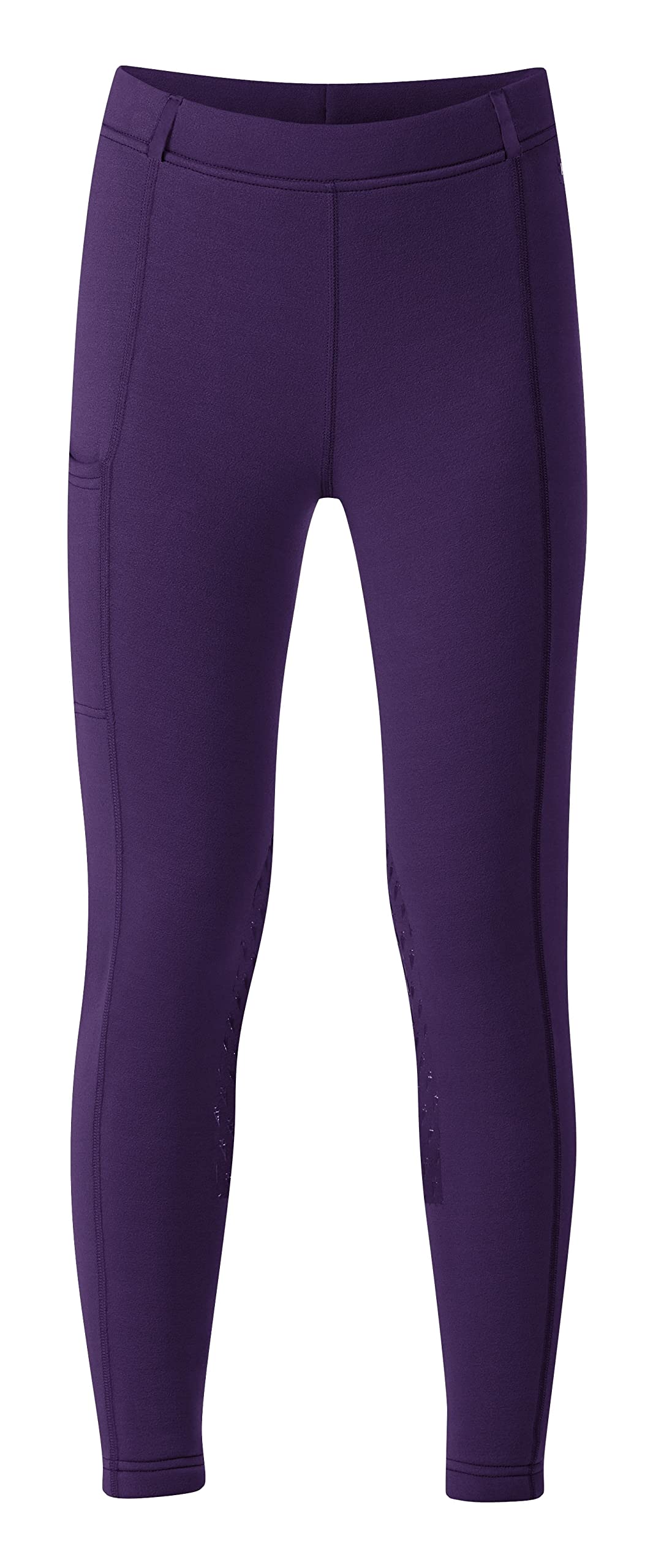 Kerrits Kids Power Stretch Fleece Knee Patch Winter Horse Riding Tights - Warm Polartec Equestrian Leggings with Pocket for Girls & Boys | Perfect for Cold Weather Riding Lessons & Stable Activities