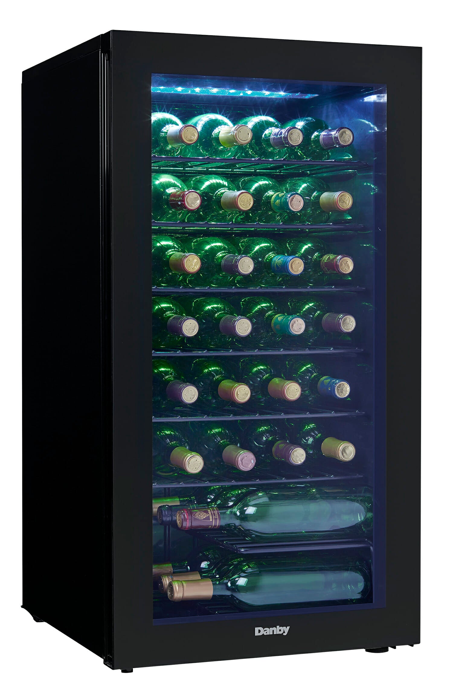 Danby DWC036A2BDB 36-Bottle Freestanding Wine Cooler - Black | Dual Zone Temperature Control | Perfect for Home Bars, Restaurants & Wine Cellars