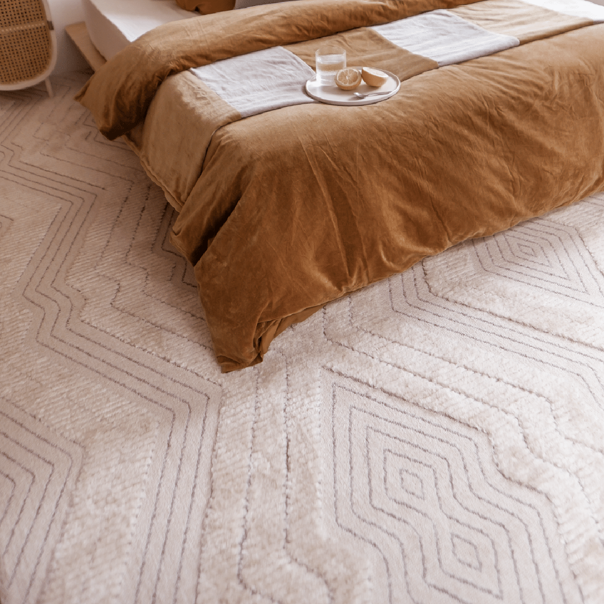Handmade Dayna Textured Diamond Tribal Rug - Boho Chic Area Rug for Living Room, Bedroom & Office Decor