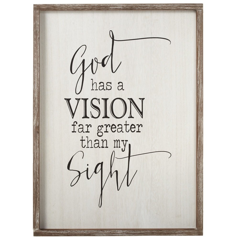 Set of 2 Brown 'God Has a Vision Far Greater Than My Sight' Inspirational Wall Art - 23 Inch Christian Home Decor for Living Room, Bedroom & Office