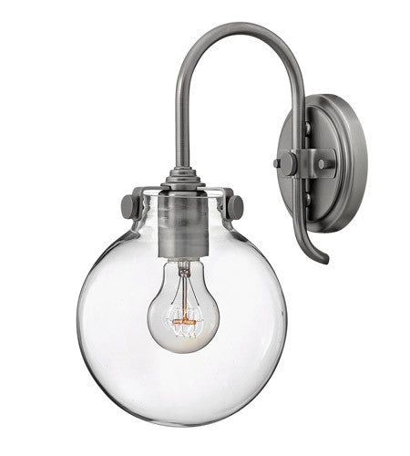 Vintage Congress Sconce with Globe Shade - Open Box - Wall Mounted Light Fixture for Living Room, Bedroom & Hallway Decor