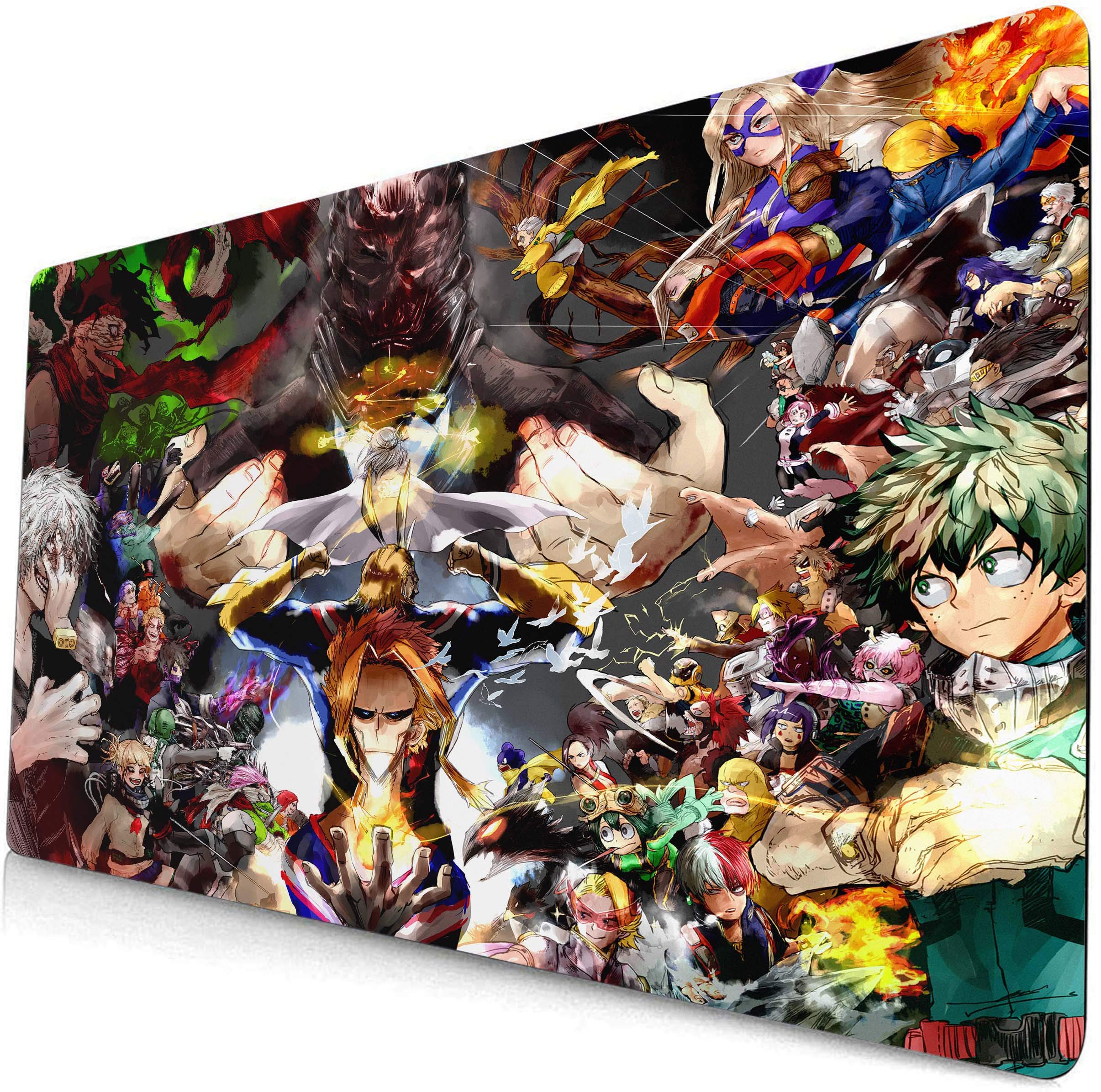 My Hero Academia Anime Gaming Mouse Pad - Large 60x35cm Desk Mat for Keyboard & Mouse - Izuku Bakugou Shouto Themed Computer Accessory (Black) - Perfect for Anime Fans, PC Gamers & Office Work