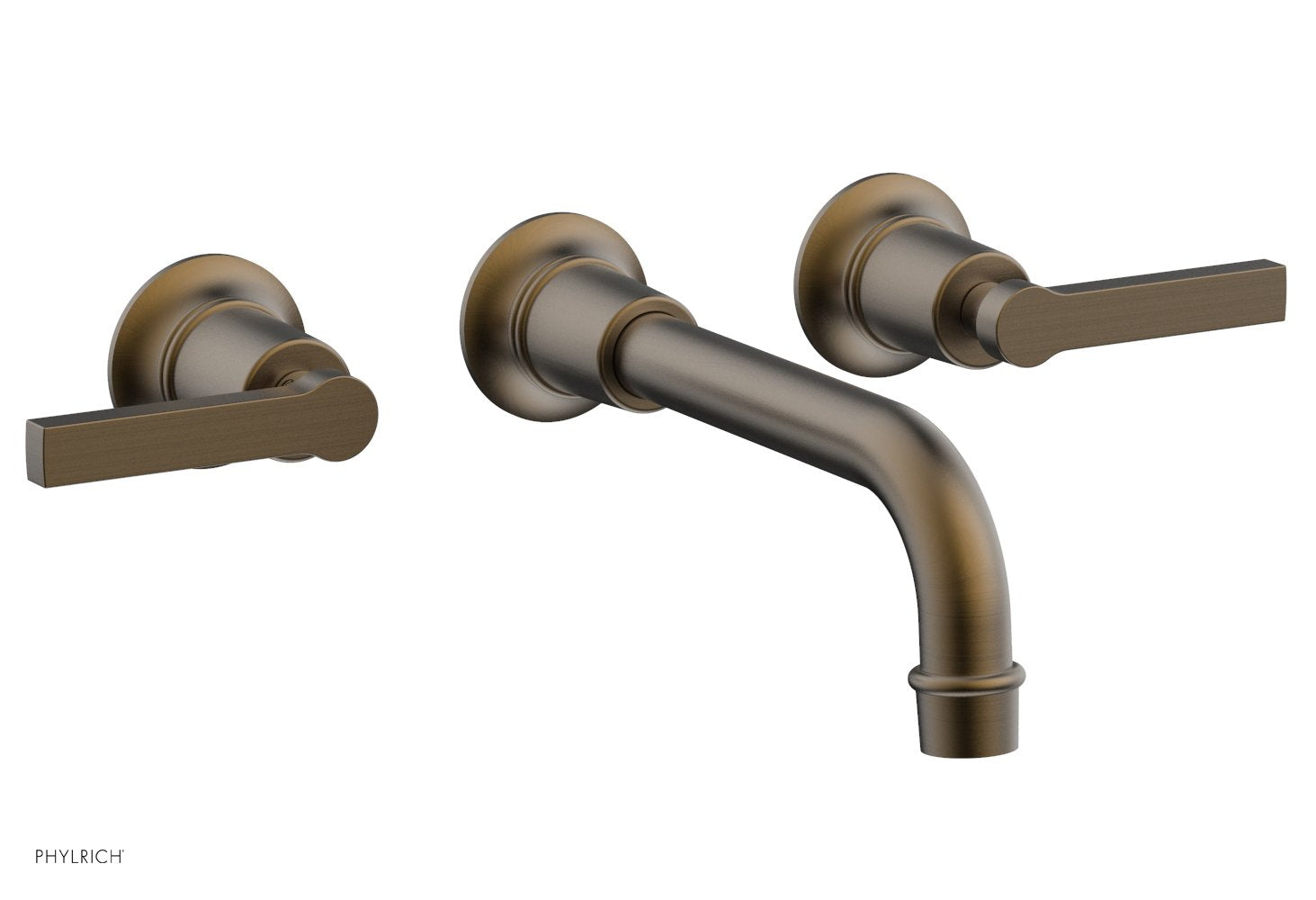 Modern HEX Wall Lavatory Faucet Set with Lever Handles - Model 501 14 - Perfect for Bathroom Sink, Powder Room, and Guest Bath Installation