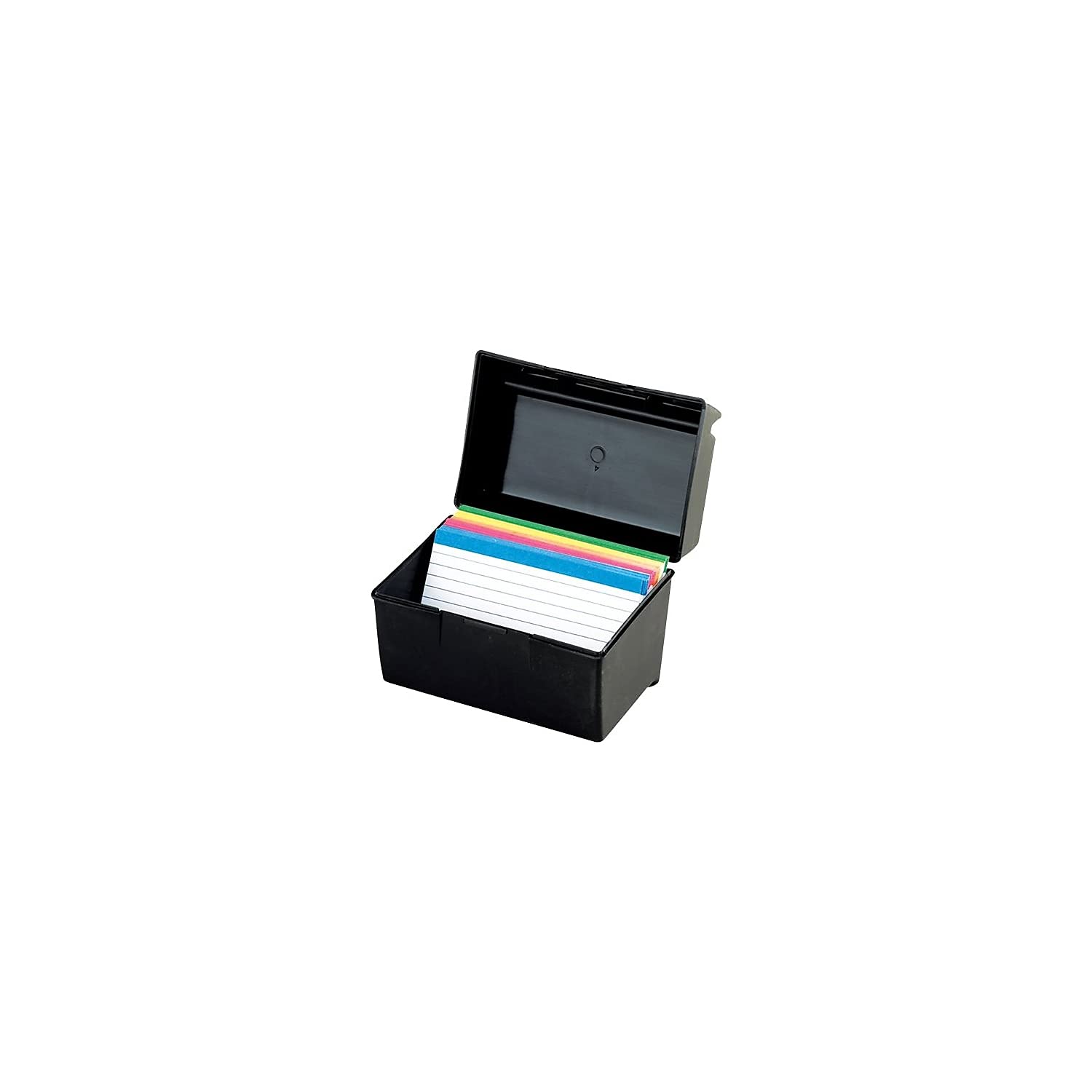 Oxford Plastic Index Card Box - 4 x 6 Inches, Holds 400 Cards, Black (01461) | Perfect for Office Organization, Recipe Storage & School Supplies