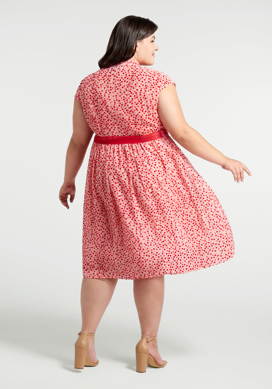 Elegant Confetti Print Fit and Flare Dress for Women | Perfect for Parties, Weddings & Special Occasions