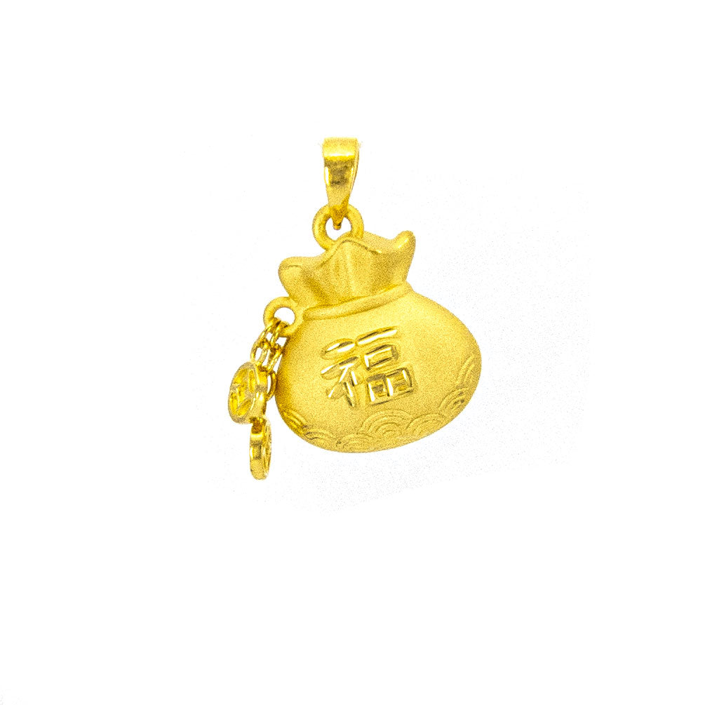 24K Gold Plated Fortune Bag Pendant Necklace - Elegant Jewelry Gift for Women, Perfect for Parties, Weddings & Special Occasions