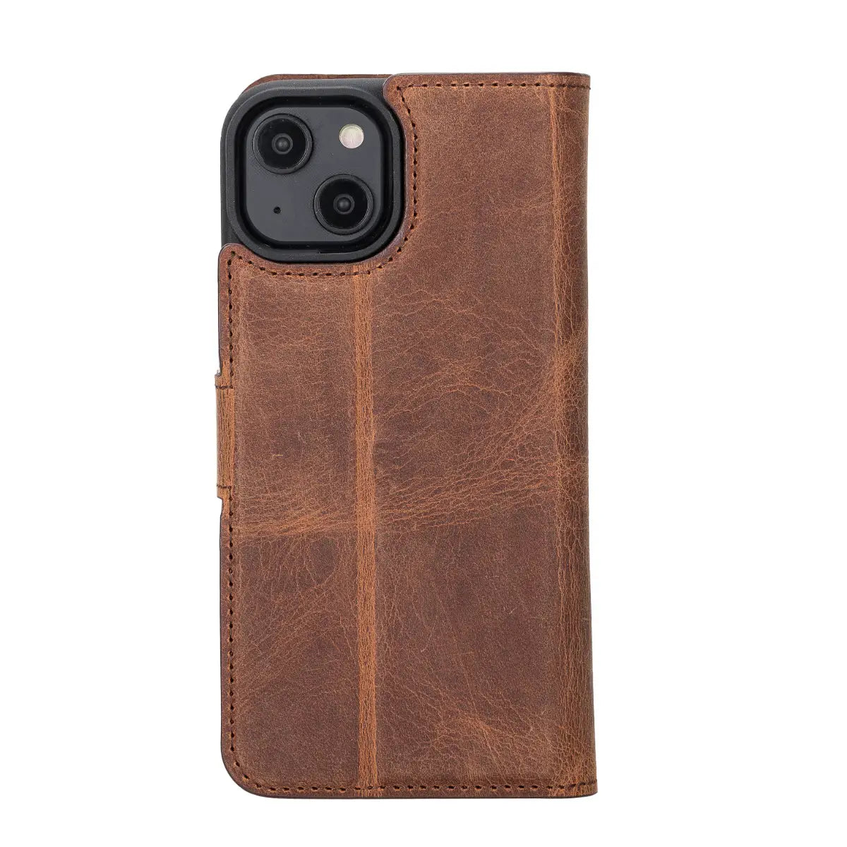 Vintage Brown Distressed Leather Wallet Case for iPhone 14 - Slim Protective Cover with Card Slots | Perfect for Everyday Use, Travel & Business