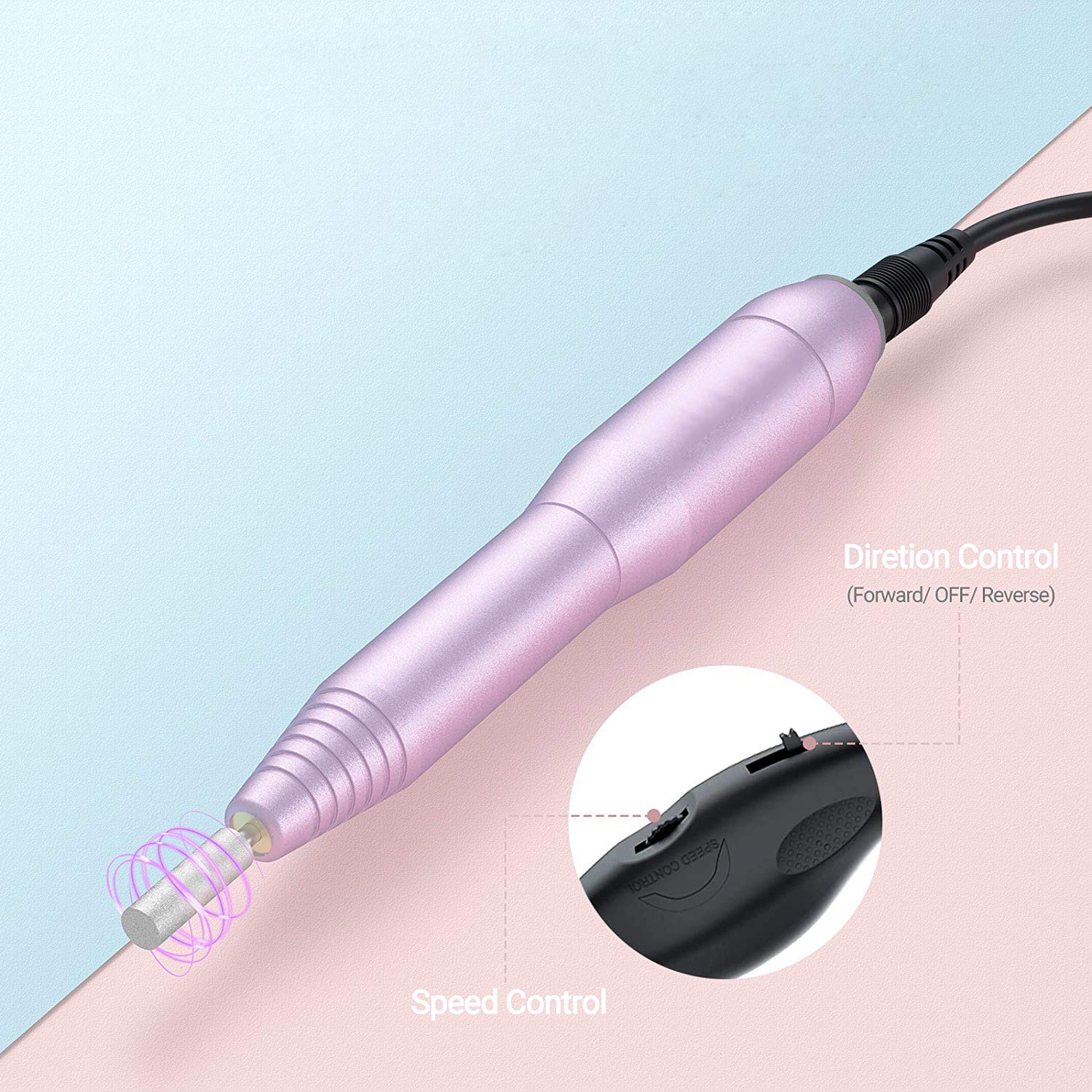 USB Charger Power Cord for Electric Nail Drill - Replacement Charging Cable Compatible with AIRSEE, OVX, Alles, AUTENPOO, COSITTE, MelodySusie & KITCCI Nail Drills - Perfect for Salon, Home Manicure & Professional Nail Art