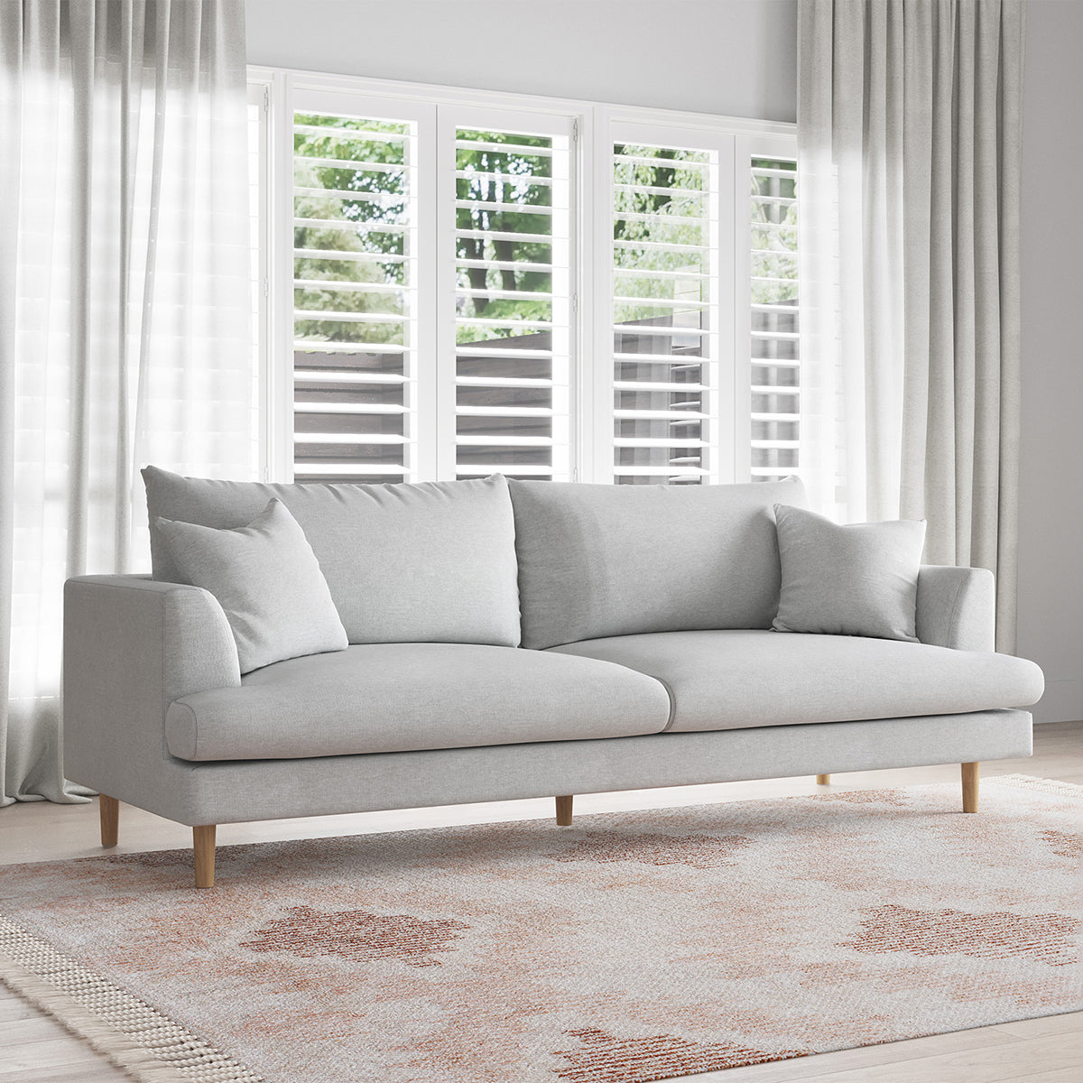 Byron Fabric 3-Seater Sofa - Comfortable Modern Living Room Couch for Small Spaces | Perfect for Apartments, Dorms & Cozy Homes