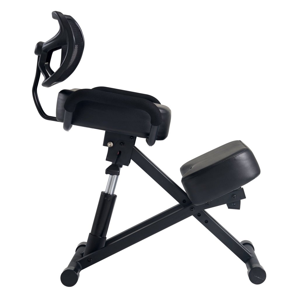 Ergonomic Kneeling Chair with Back Support - Adjustable Posture Correction Stool for Office & Home Use - Improve Sitting Posture with Angled Seat & Backrest - Perfect for Desk Work, Meditation & Reading
