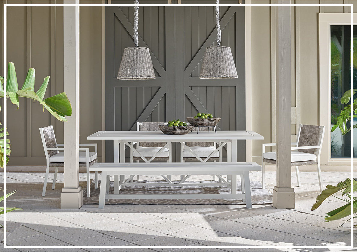 Tybee Outdoor Rectangle Dining Table - Weather-Resistant Universal Furniture for Coastal Living - Perfect for Patio, Garden, and Poolside Dining