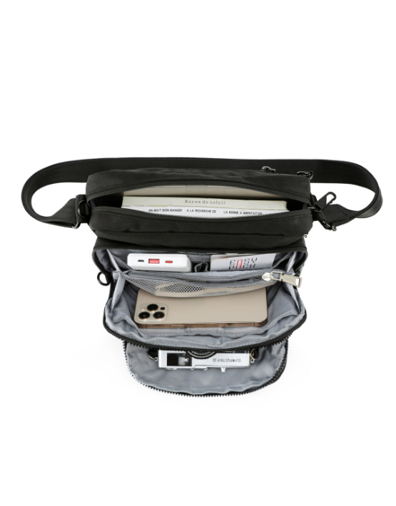 TOSCA TCA981 Anti-Theft Side Bag - Secure Crossbody Bag for Travel, Commuting & Daily Use - Black