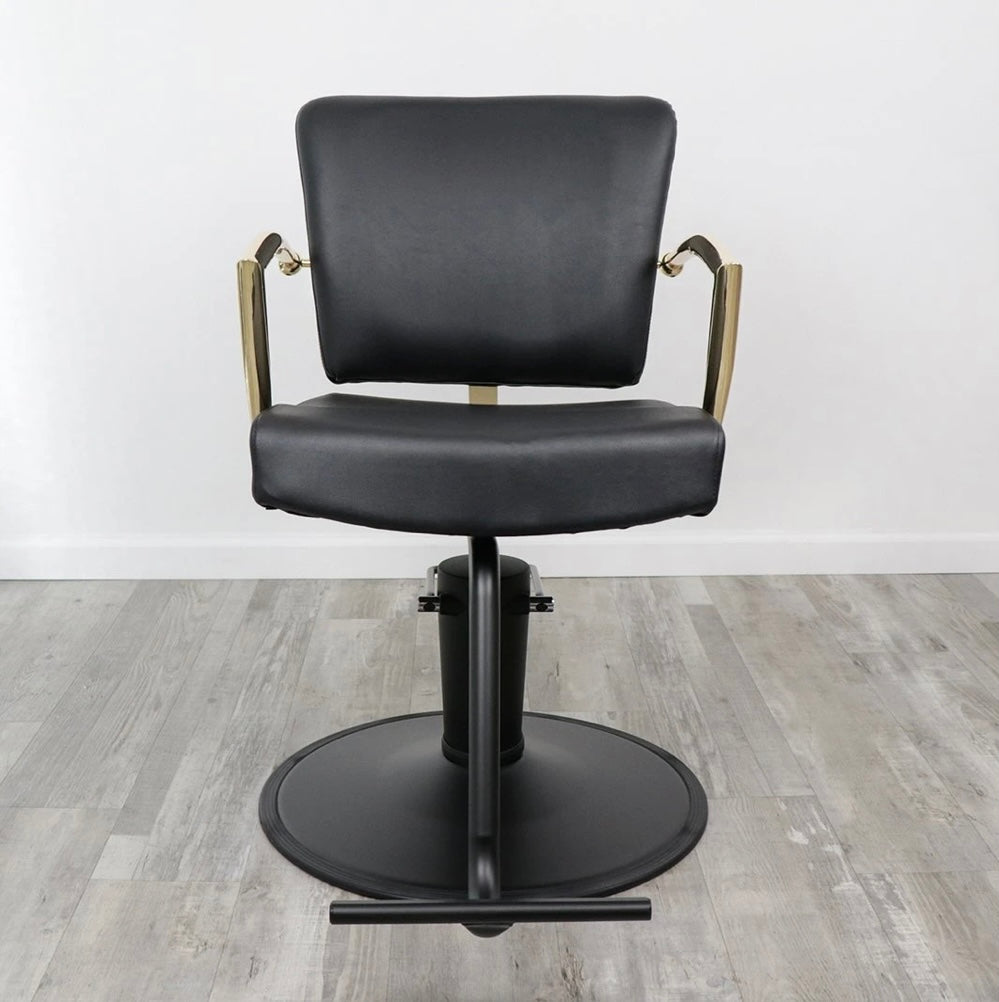 Premium Manhattan Gold Salon Chair - Adjustable Hydraulic Styling Chair for Hairdressers & Barbers - Perfect for Salons, Spas & Home Use