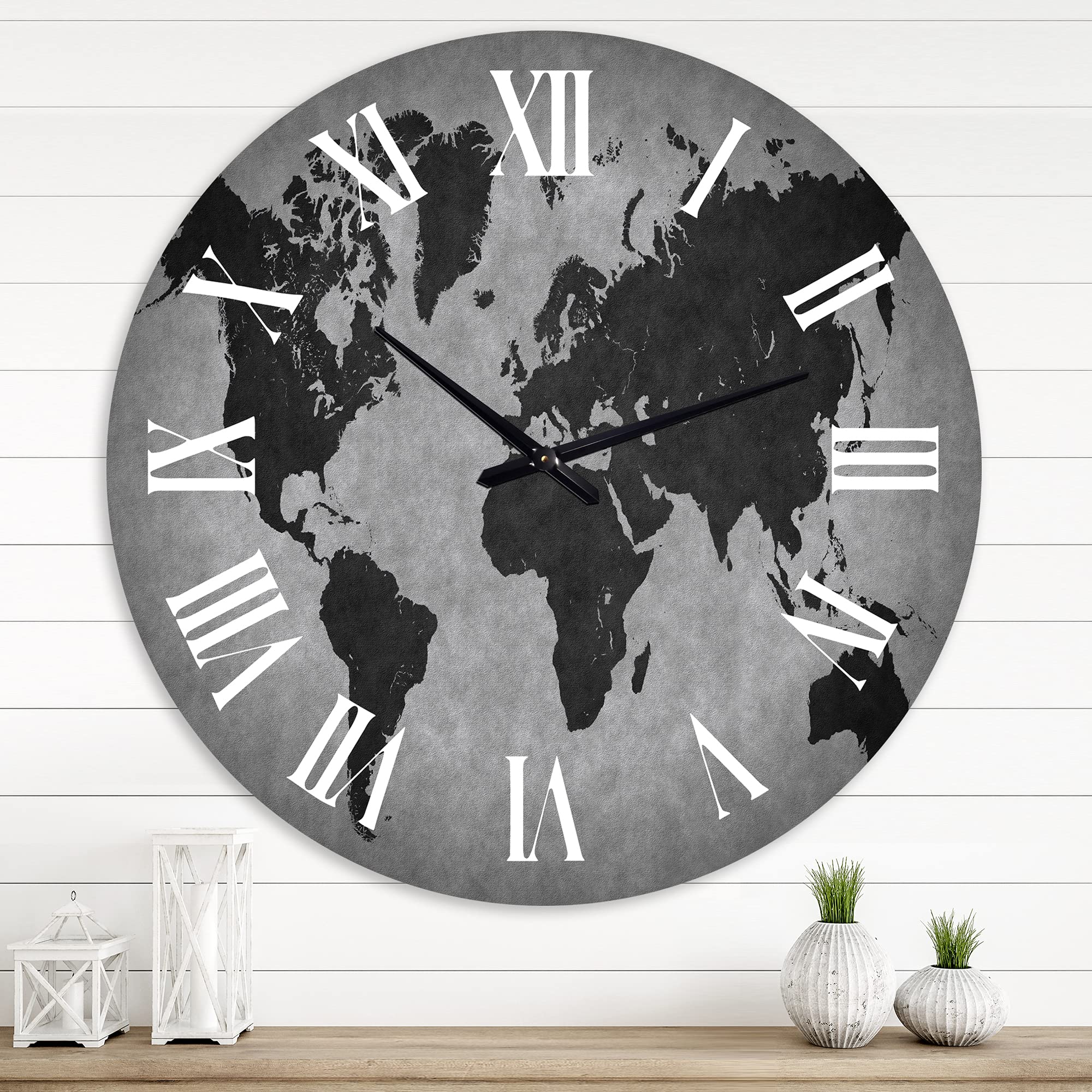 Vintage World Map Wall Clock - Large Antique Style Decorative Clock for Living Room, Bedroom, Office | Perfect Home Decor & Unique Gift Idea