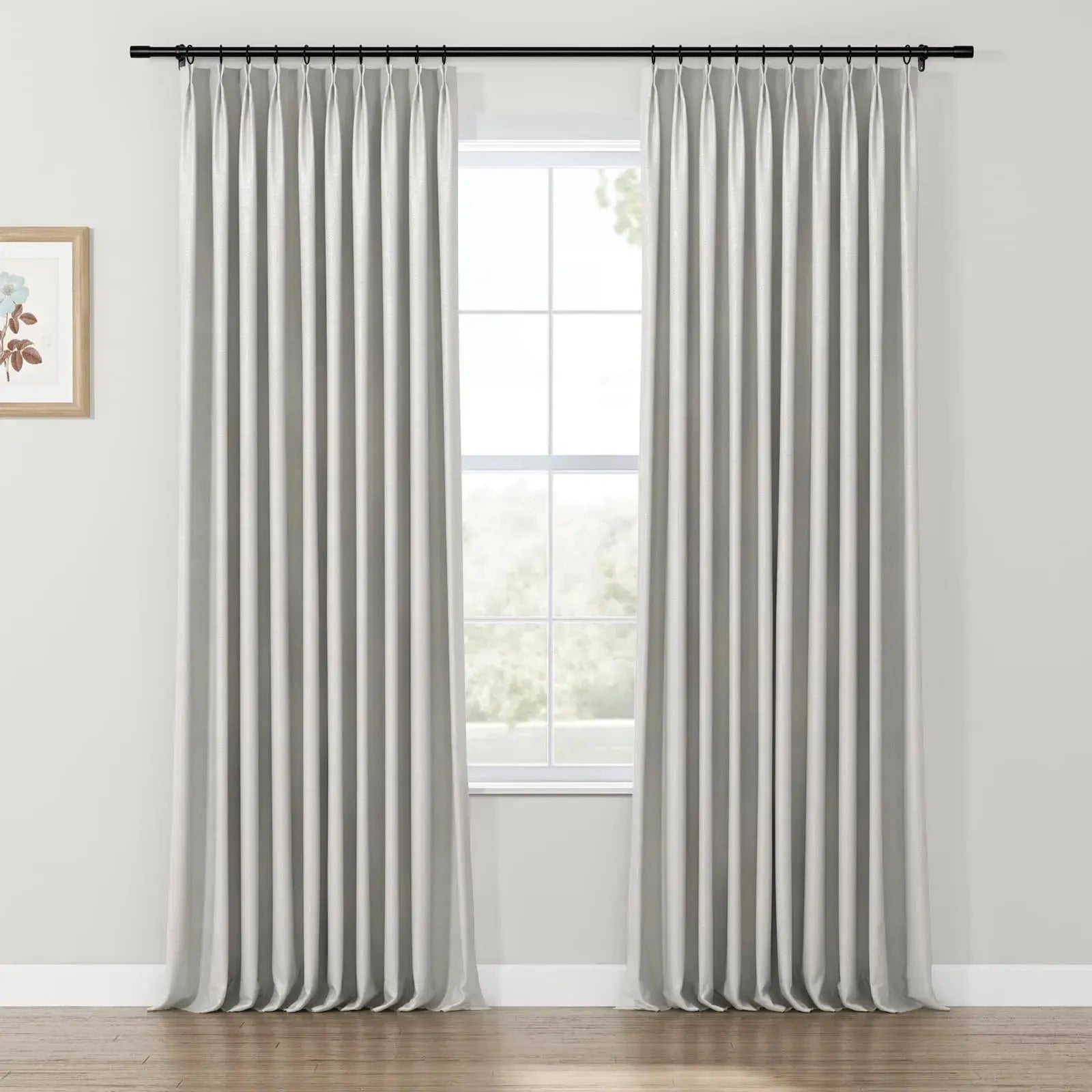 Lydia Rib Jacquard Curtains - Elegant Pleated Window Drapes for Living Room & Bedroom - Blackout Thermal Insulated Sheer Panels for Home Decor