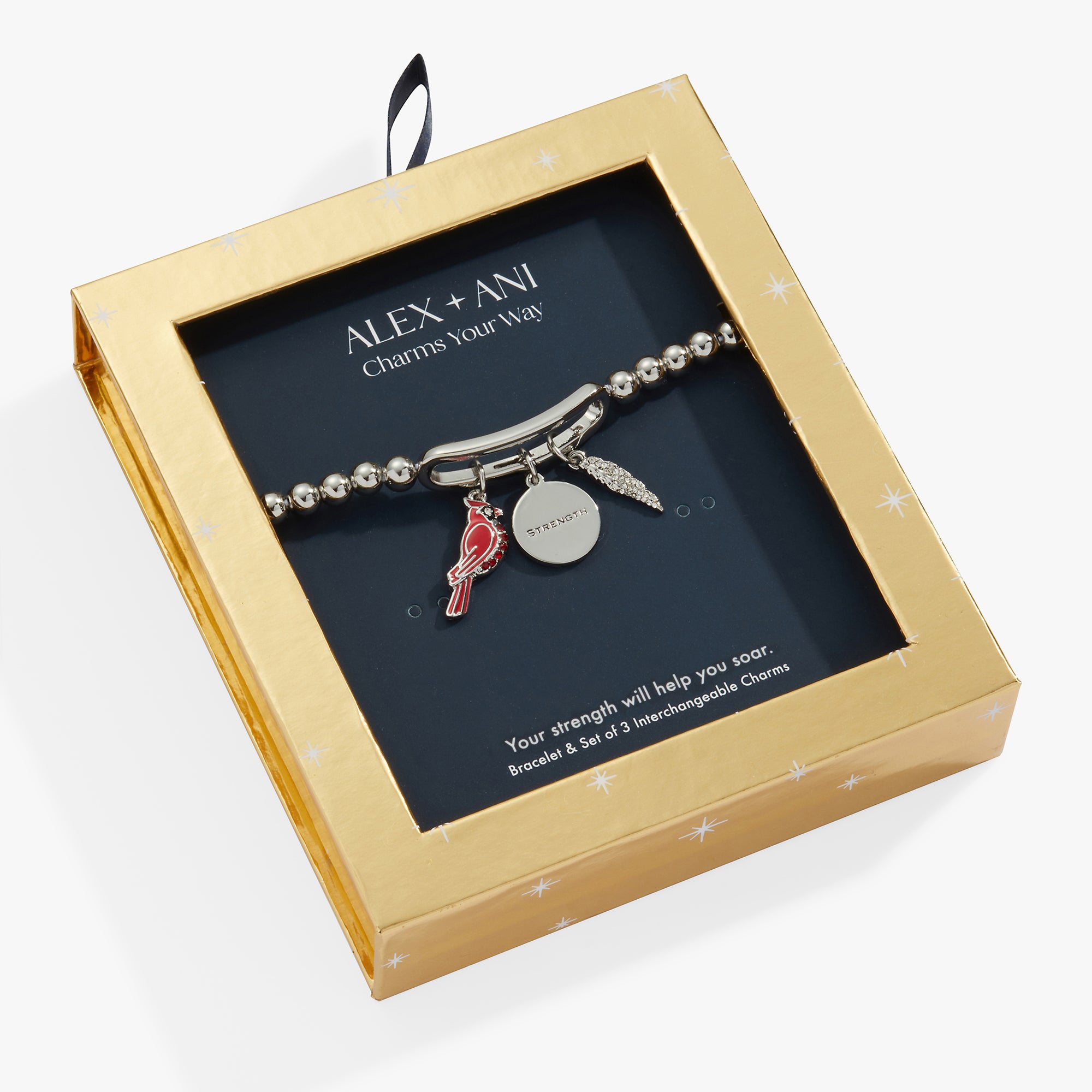 Cardinal Mix and Match Charm Stretch Bracelet for Women - Adjustable Beaded Fashion Jewelry for Casual Wear, Gift Giving and Everyday Accessories