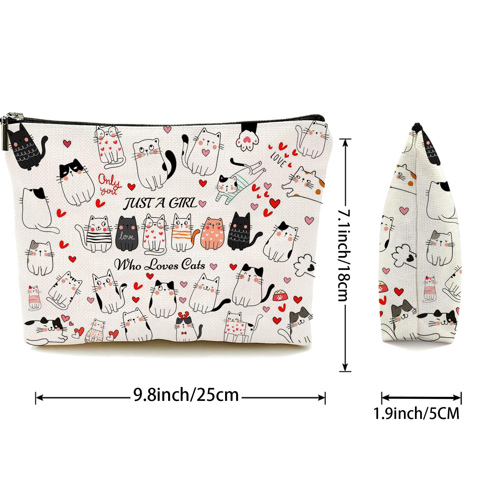 **Cute Cat Makeup Bags for Women & Girls - Perfect Cat Lover Gift for Birthday, Christmas, Sister & Daughter | Travel & Daily Cosmetic Organizer**