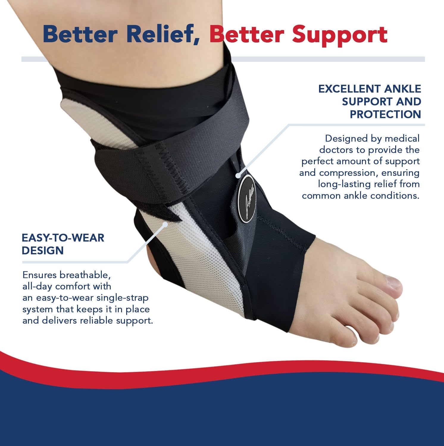 **Dr. Arthritis Medici Orthopedic Ankle Brace with Integrated Splint - Support for Sprains, Achilles Tendonitis & Peroneal Tendonitis (Size L, Right Foot) - Ideal for Running, Hiking & Post-Injury Recovery**