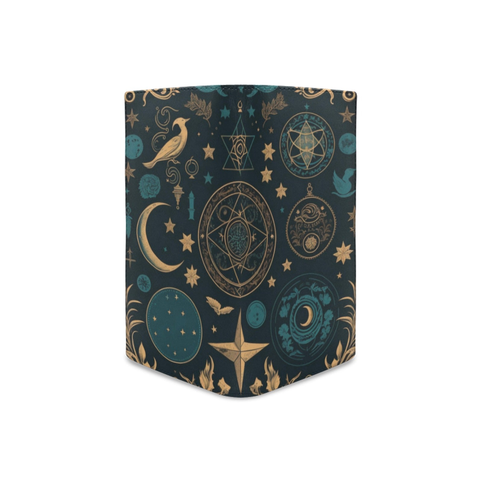 Handcrafted Mystical Symbols Leather Wallet for Men - Genuine Leather RFID Blocking Bifold Wallet - Perfect for Travel, Daily Use & Gift Giving