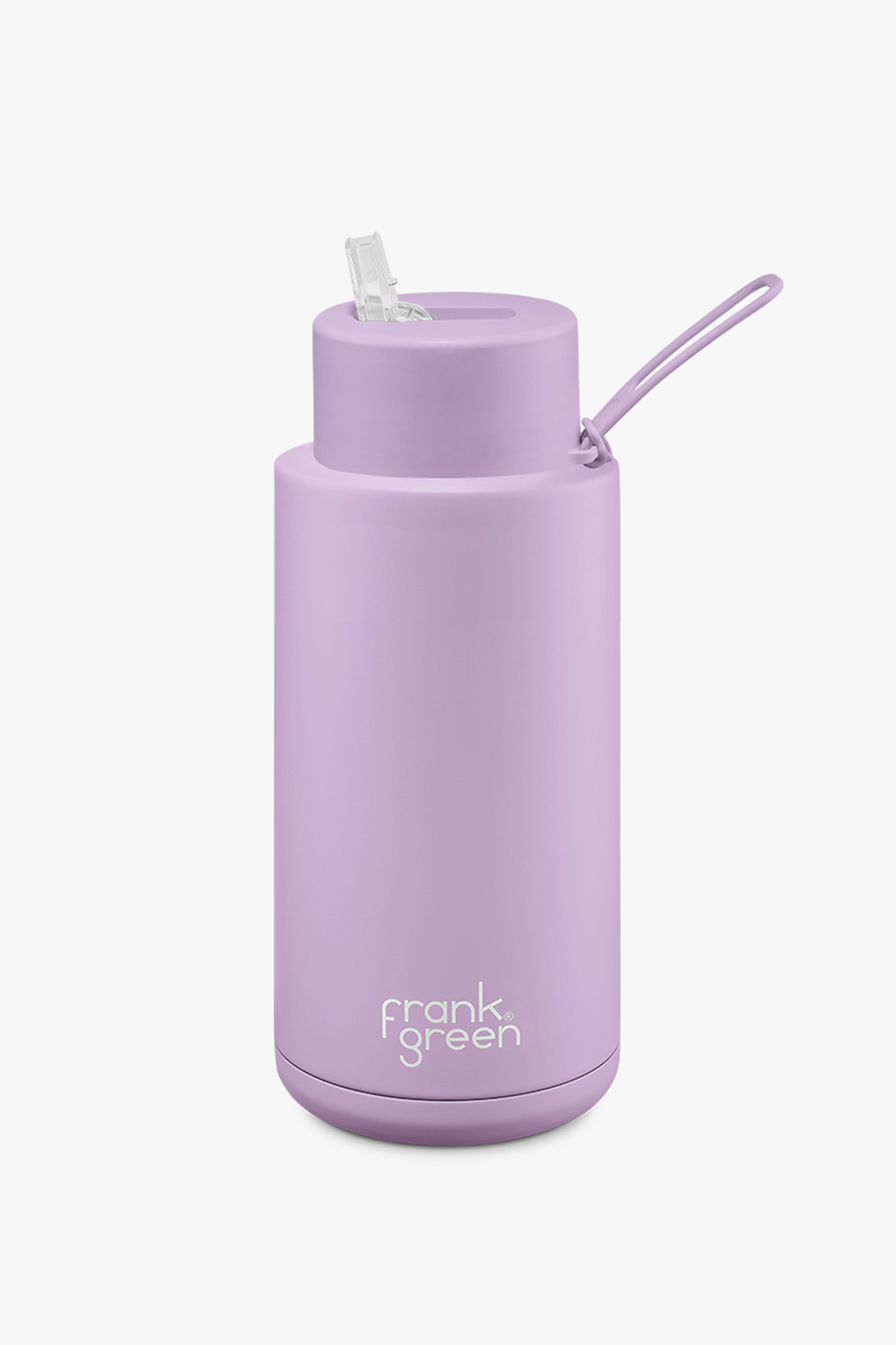 Eco-Friendly Ceramic Reusable Water Bottle 1 Liter (34oz) - Lilac Haze Color | Perfect for Gym, Office & Outdoor Activities