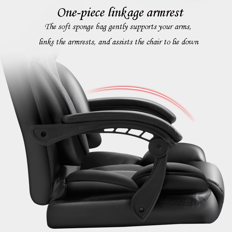 Premium Ergonomic Executive Office Chair - 360° Swivel, Adjustable High-Back Leather Computer Desk Chair with Smooth-Rolling Casters & Lumbar Support (Fixed-Point Massage) - Ideal for Home Office, Gaming & Professional Workspaces