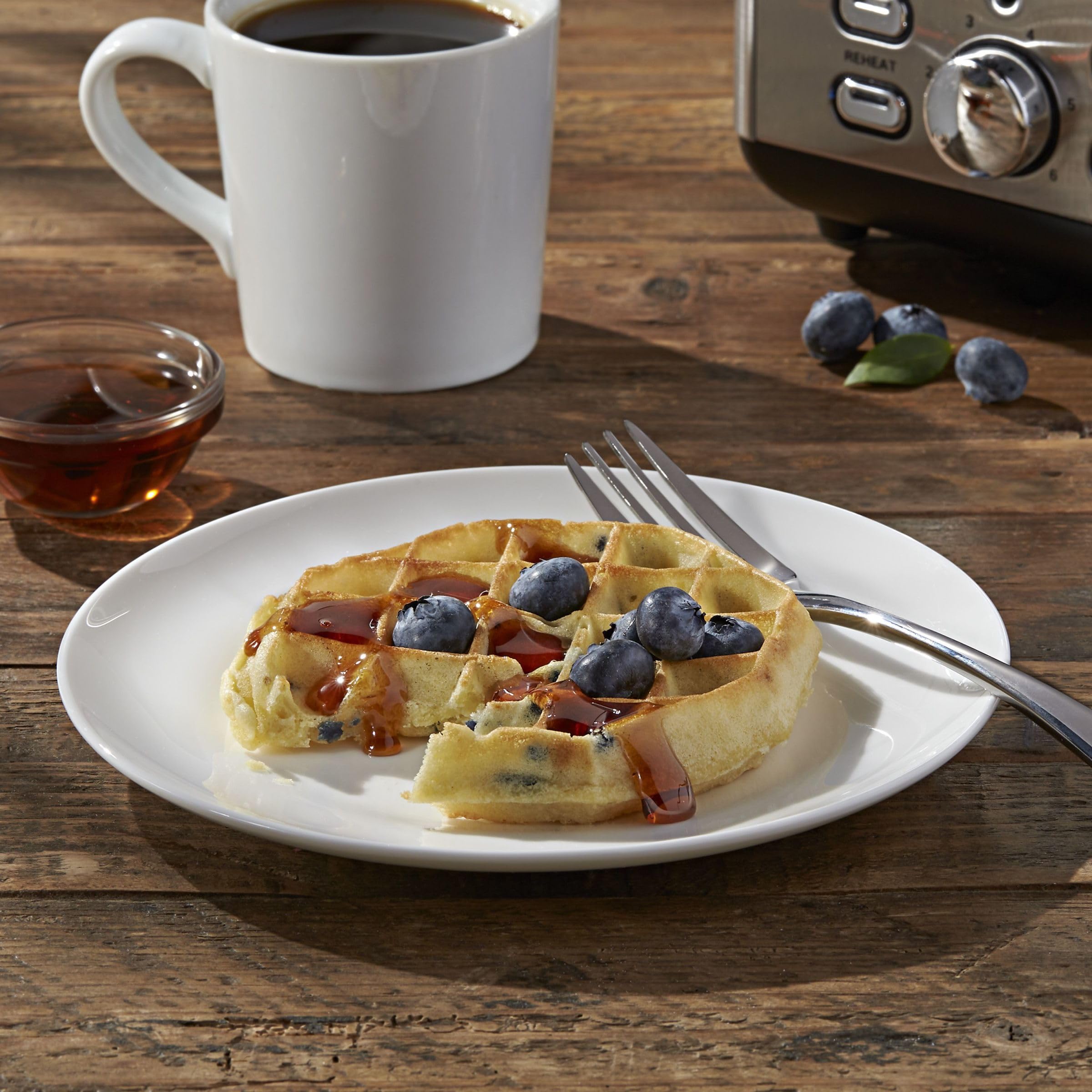 Eggo Thick & Fluffy Belgian Style Blueberry Frozen Waffles - 11.6oz Resealable Box (6 Count) - Perfect for Breakfast, Brunch or Quick Snacks