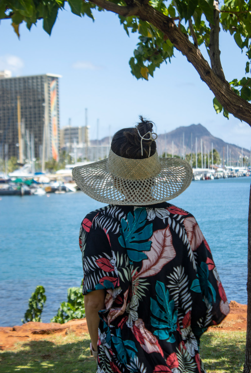 Nikki Belt Coverup - Green Monstera Print on Black - Perfect for Beach, Pool, and Summer Outfits