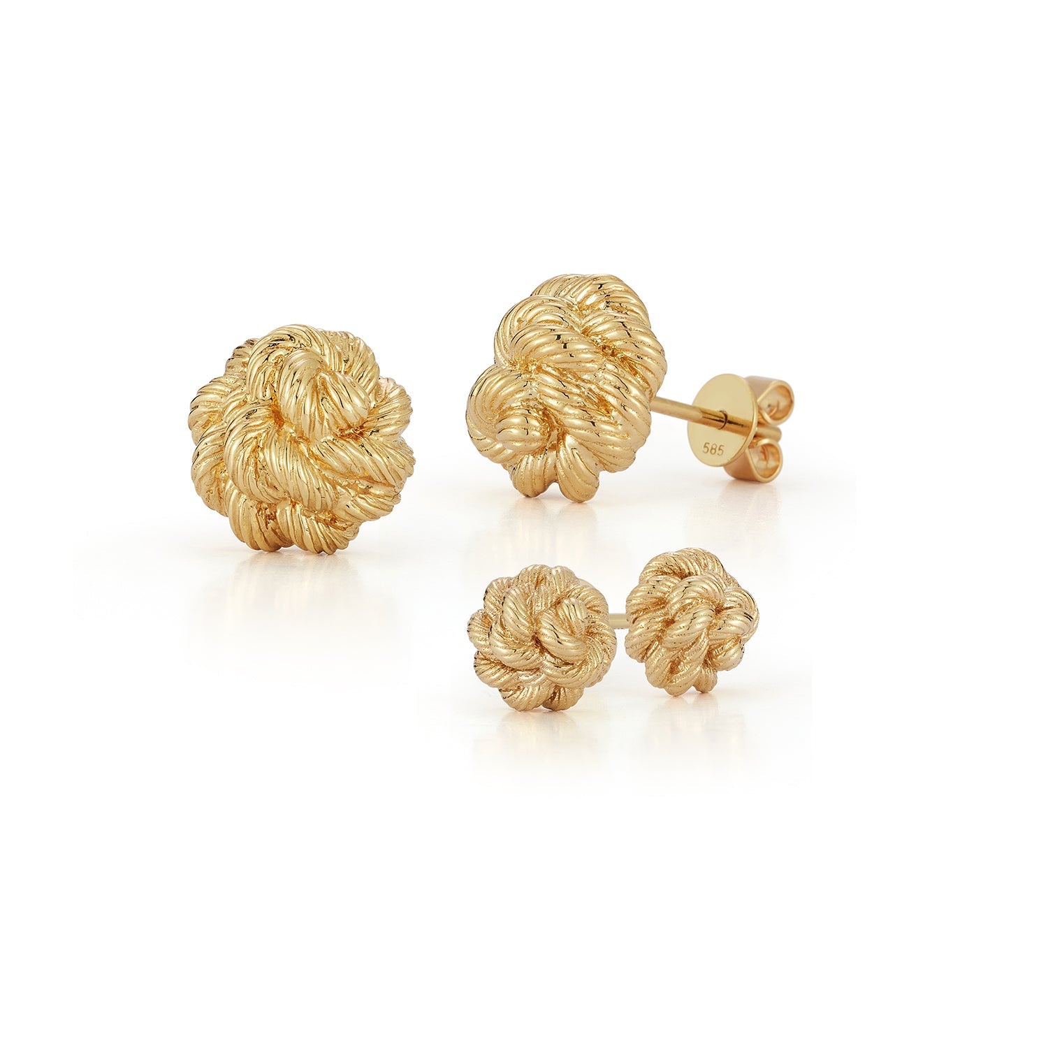 Leona Petite Knot Studs Earrings for Women - Minimalist Gold Plated Small Hoop Earrings for Daily Wear, Work & Special Occasions