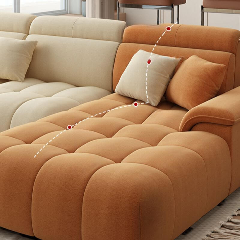 Modern L-Shaped Sectional Sofa with Chaise Lounge - Solid Pine Wood Frame, Left-Facing Design & Hidden Support - Perfect for Living Room, Home Theater, and Small Spaces
