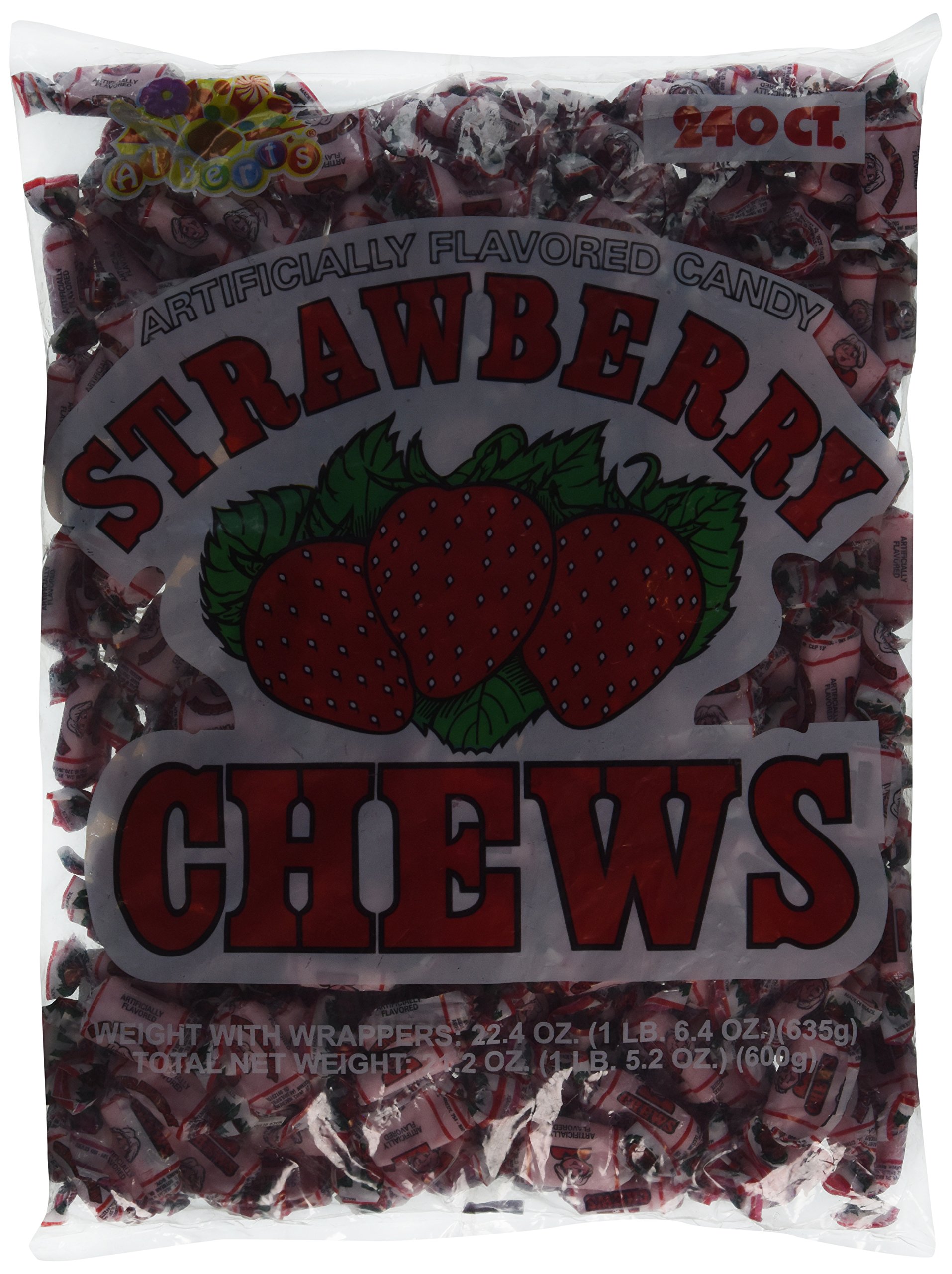 Albert's Fruit Chews - Strawberry Flavor 150lbs (240 Candies) | Bulk Candy for Parties, Events & Snacking | Delicious Soft Chewy Candy for Kids & Adults