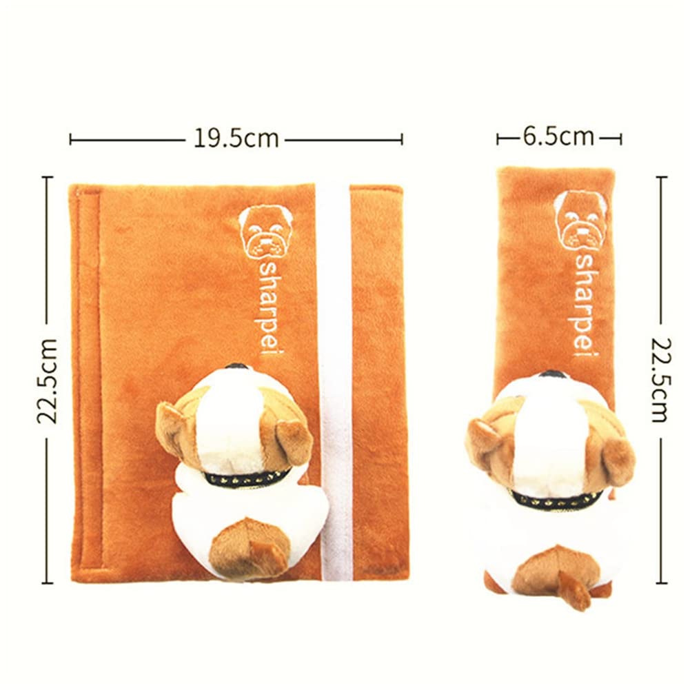 Soft Plush Animal Car Seat Belt Cover for Kids & Adults - Cute Dog Cat Travel Pillow for Comfort & Safety - Perfect for Road Trips, Long Drives & Child Safety