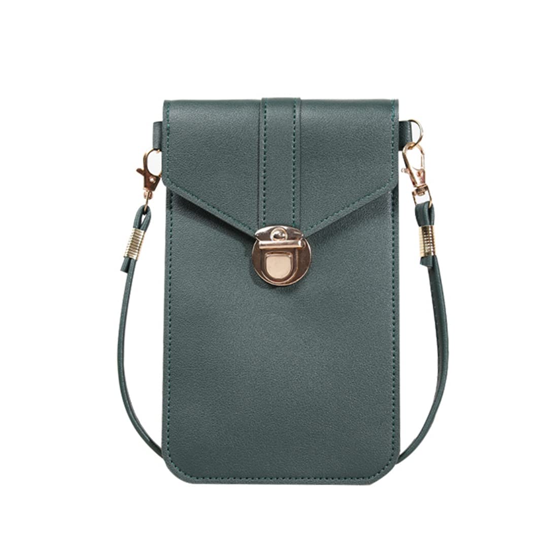 Leather Crossbody Wallet Phone Case for Samsung Galaxy A51 - RFID Blocking Credit Card Holder with Adjustable Strap & Touch Screen Access - Perfect for Women's Everyday Use, Travel & Shopping (Green)