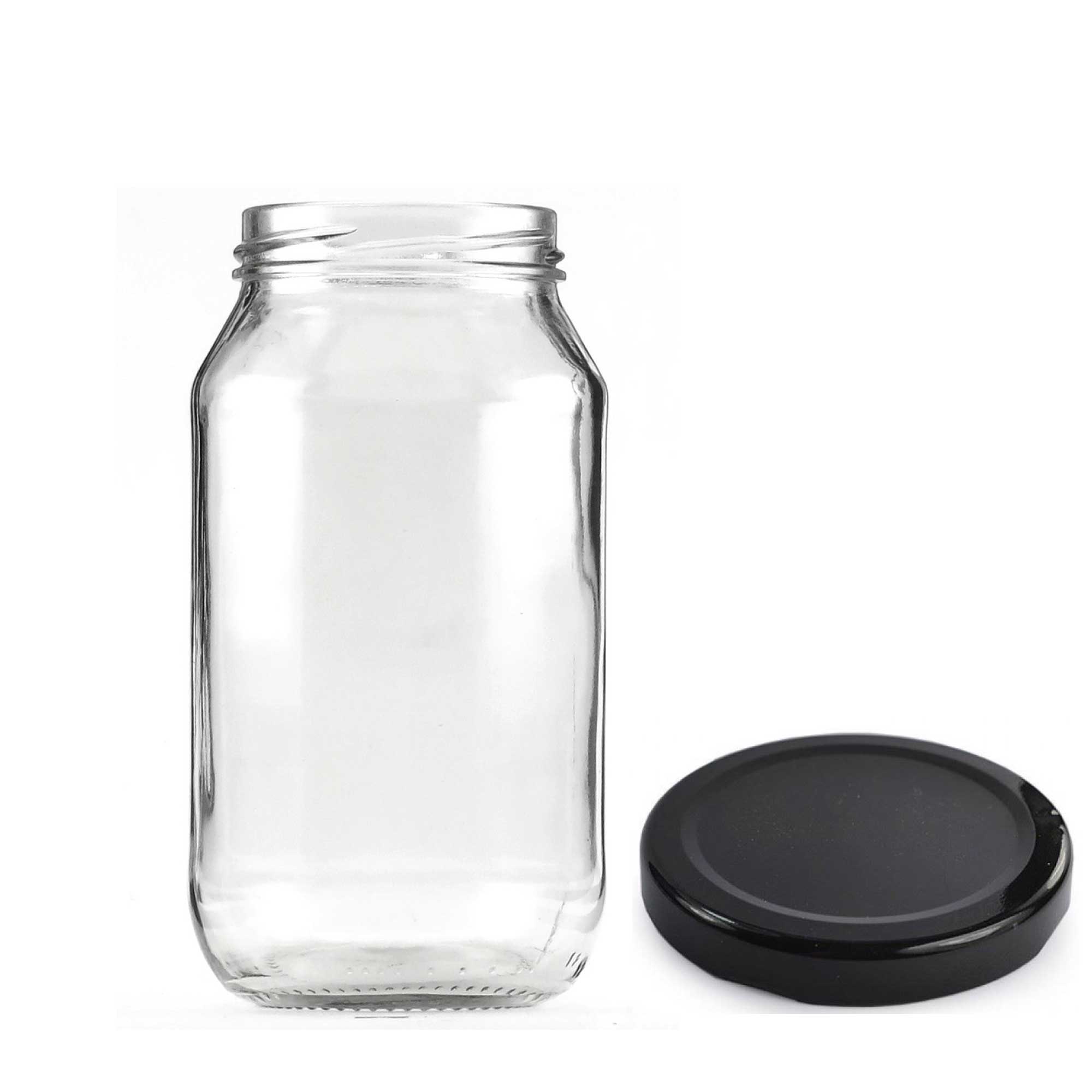 12-Pack 500ml Flint Glass Jars with Airtight Twist Lids - Round Food Storage Containers for Canning, Pickling, Meal Prep & Pantry Organization (Great for Jams, Spices & Dry Goods)