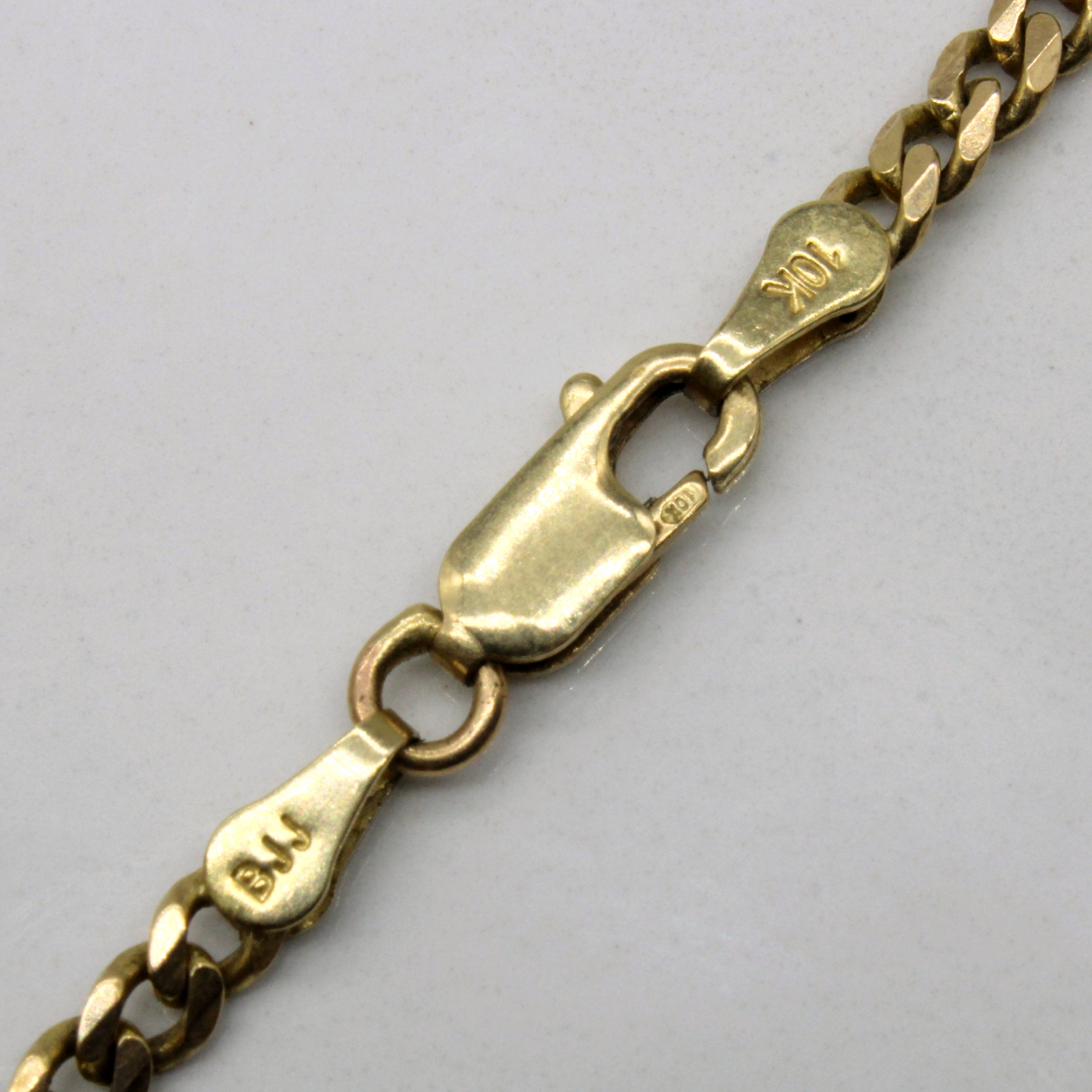 10K Yellow Gold Curb Link Chain Necklace 22 Inches - Elegant Jewelry for Women, Perfect for Everyday Wear, Parties & Special Occasions