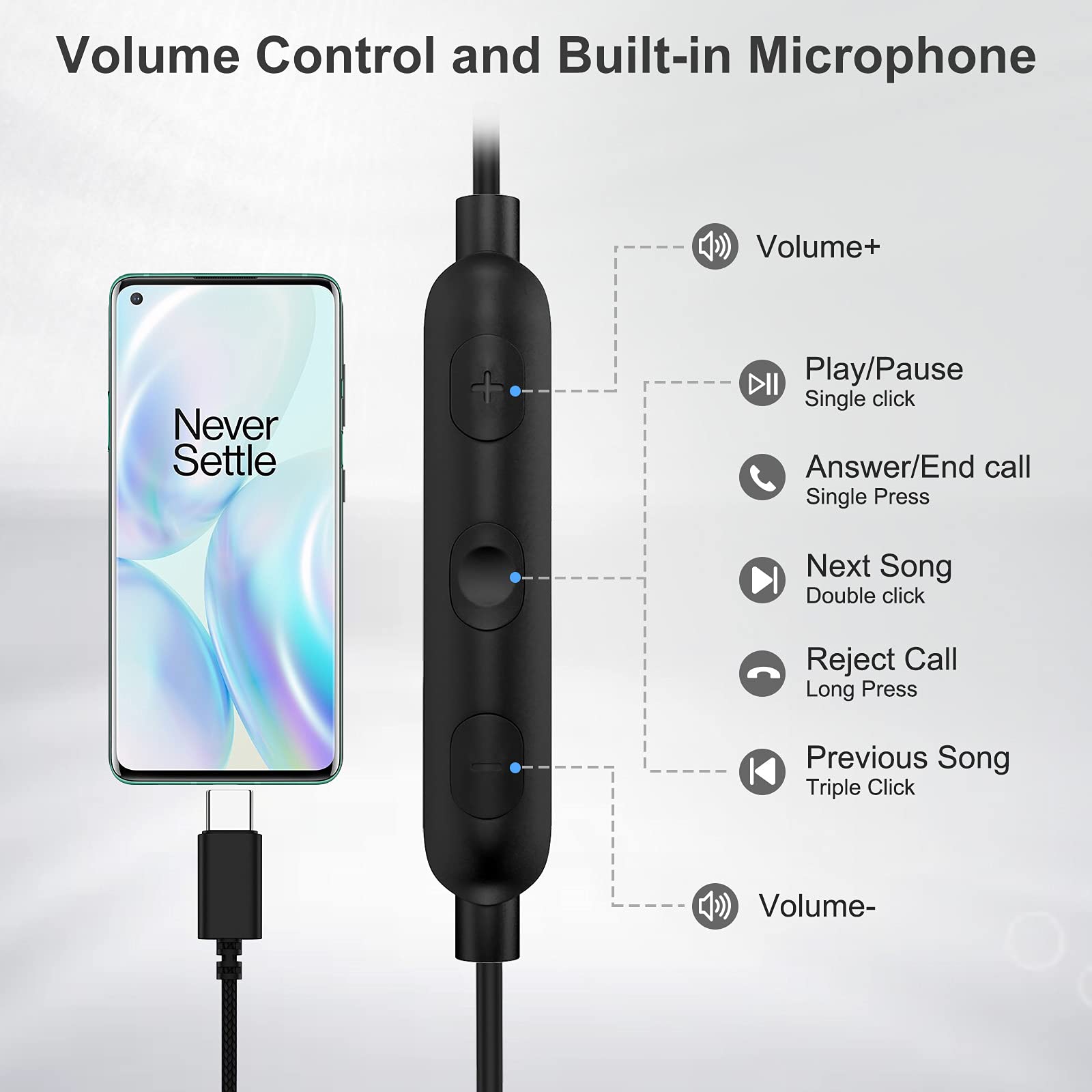 ACAGET USB C Wired Earbuds with Mic - Magnetic Noise Cancelling HiFi Earphones for iPhone 16/15 Pro Max, Samsung Galaxy S25/S24/S23/S22 Ultra - Perfect for Workouts, Commuting & Gaming