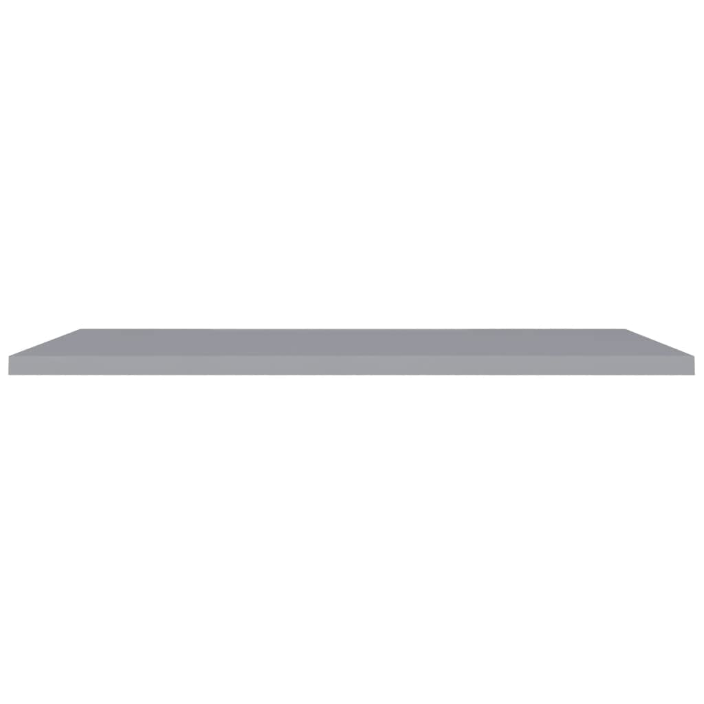 Modern Floating Wall Shelf Set - 4 Pack Gray MDF Ledges 47.2