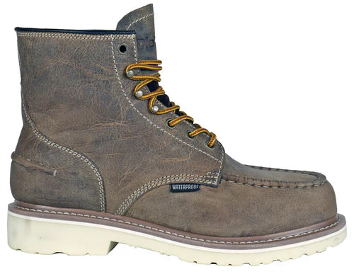 Monte Distressed Brown Soft Toe Work Boots - Durable & Comfortable Men's Safety Shoes for Construction, Hiking & Outdoor Work